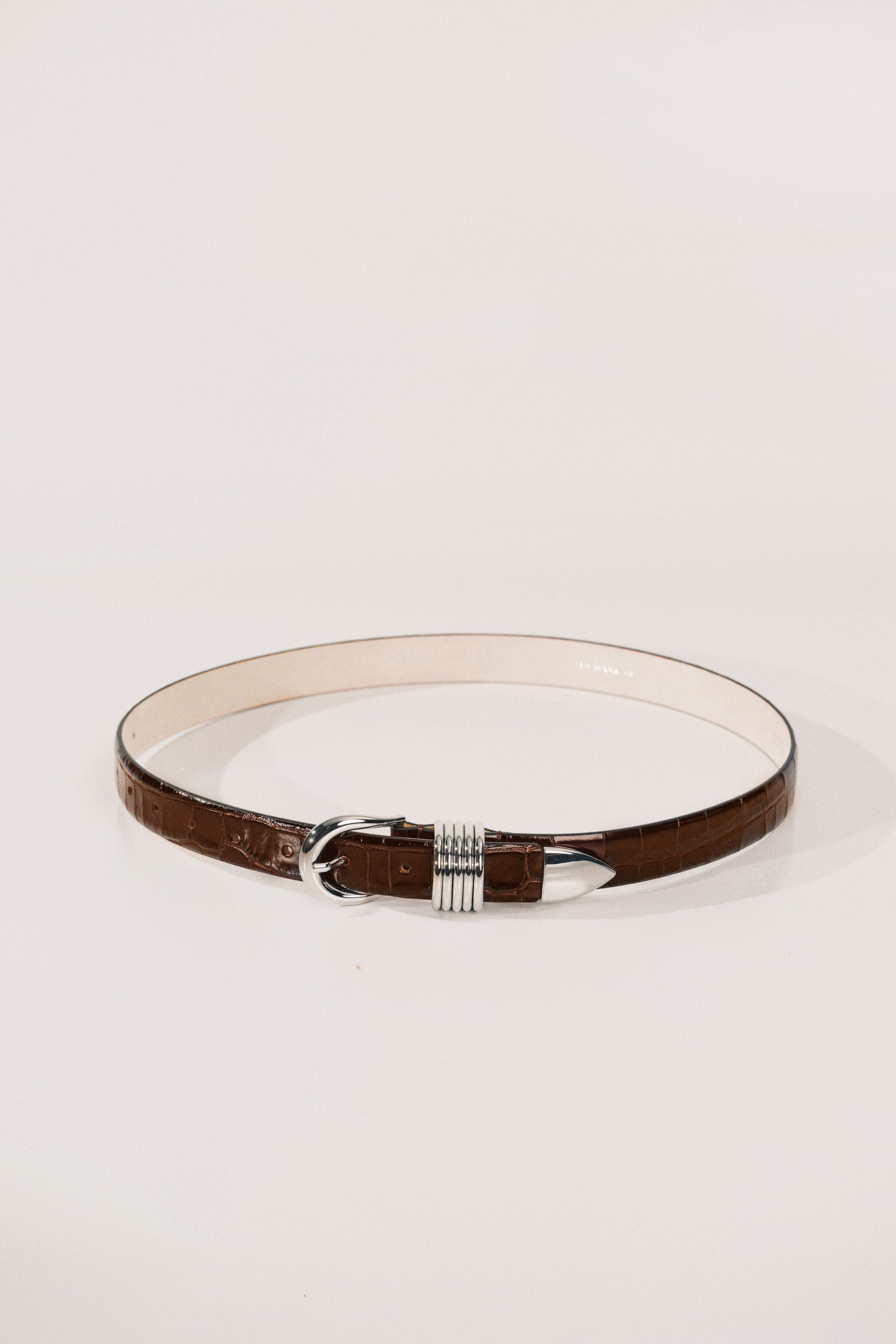 Hollyhock Dark Chocolate Croco Silver