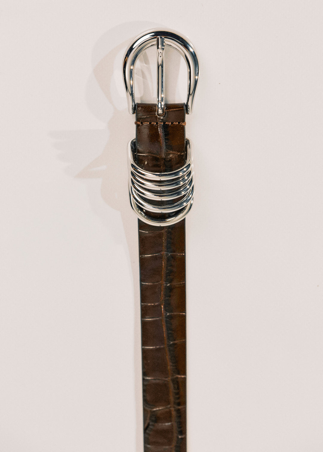 Hollyhock Dark Chocolate Croco Silver