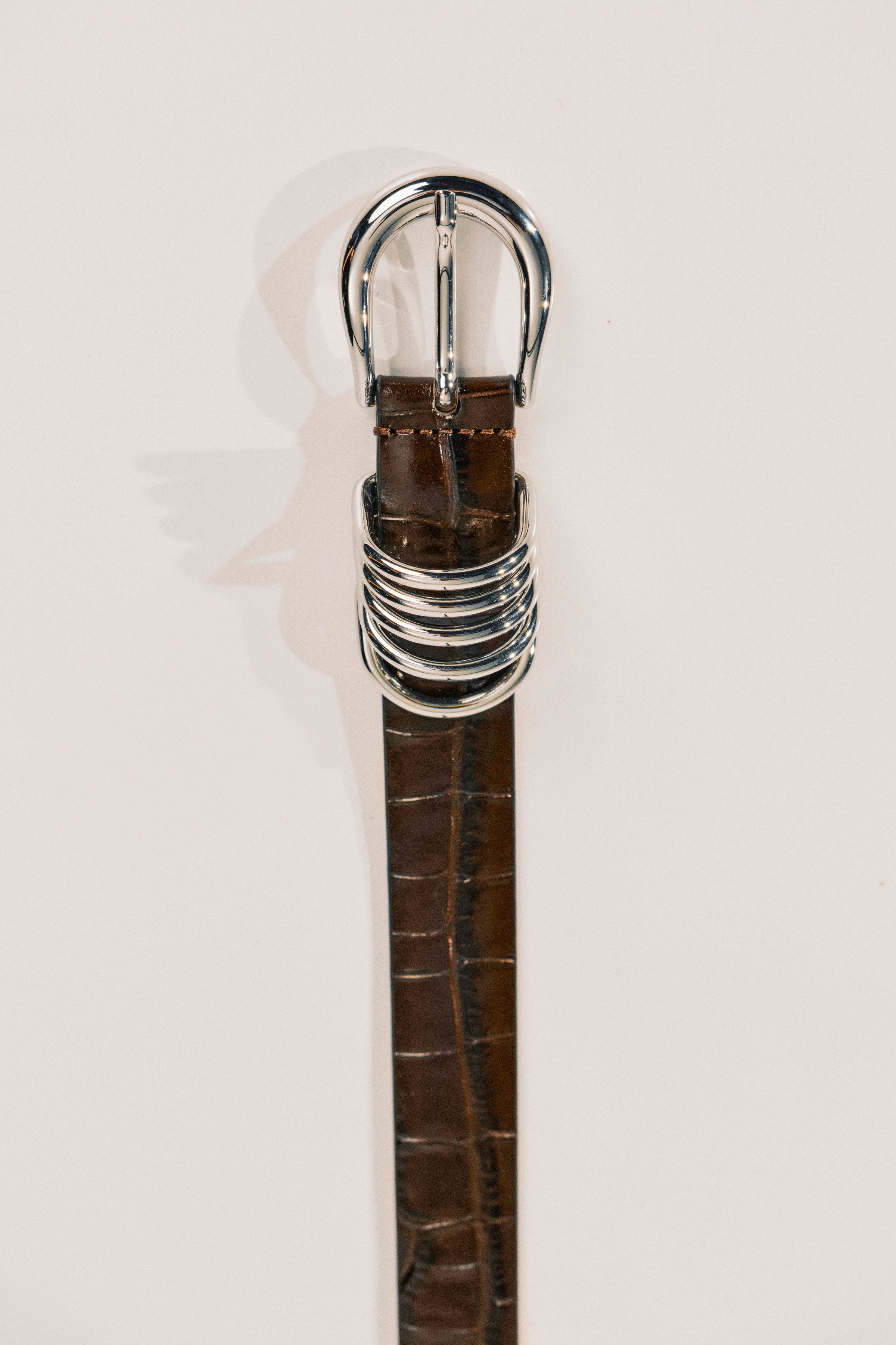 Hollyhock Dark Chocolate Croco Silver