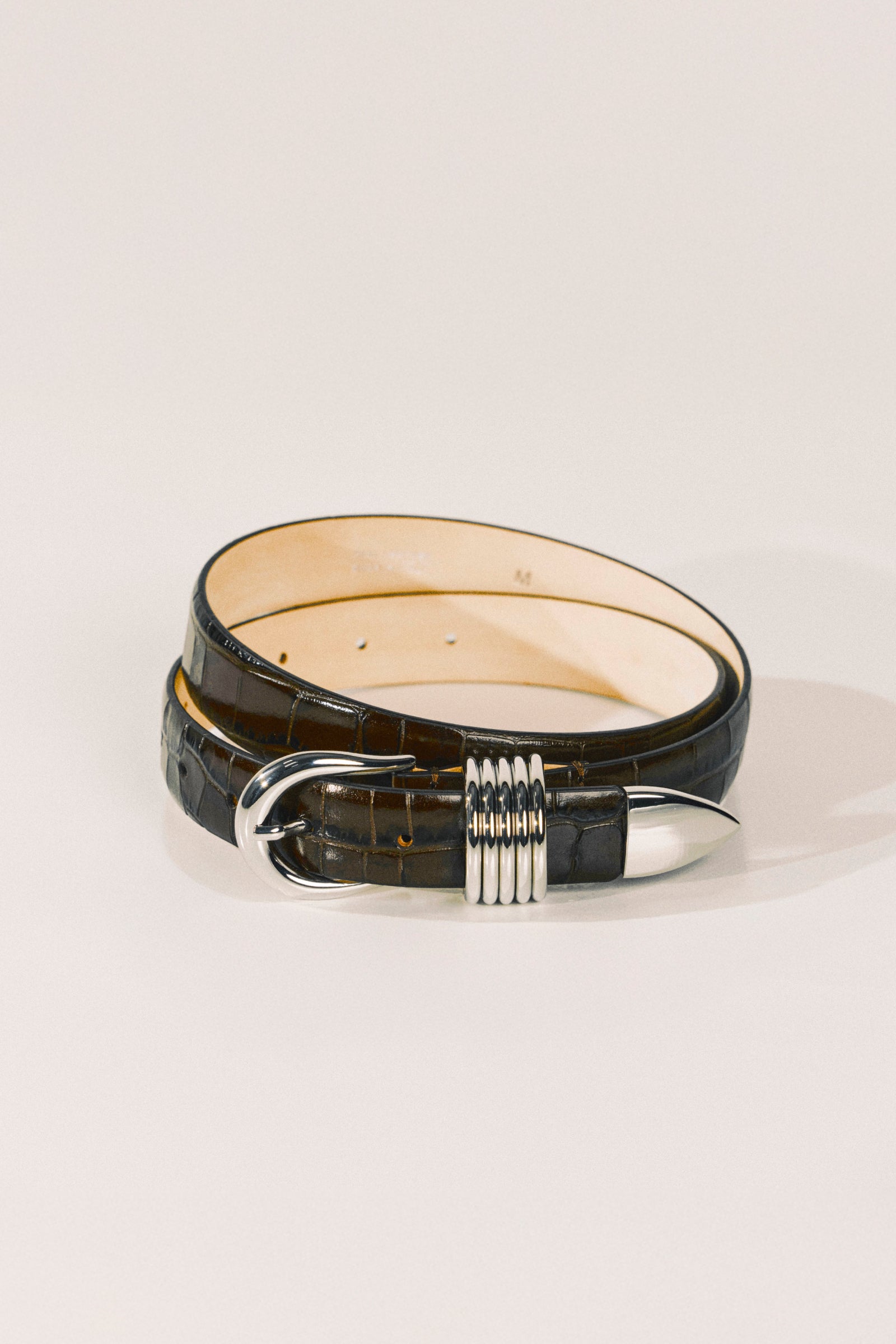 Hollyhock Dark Chocolate Croco Silver