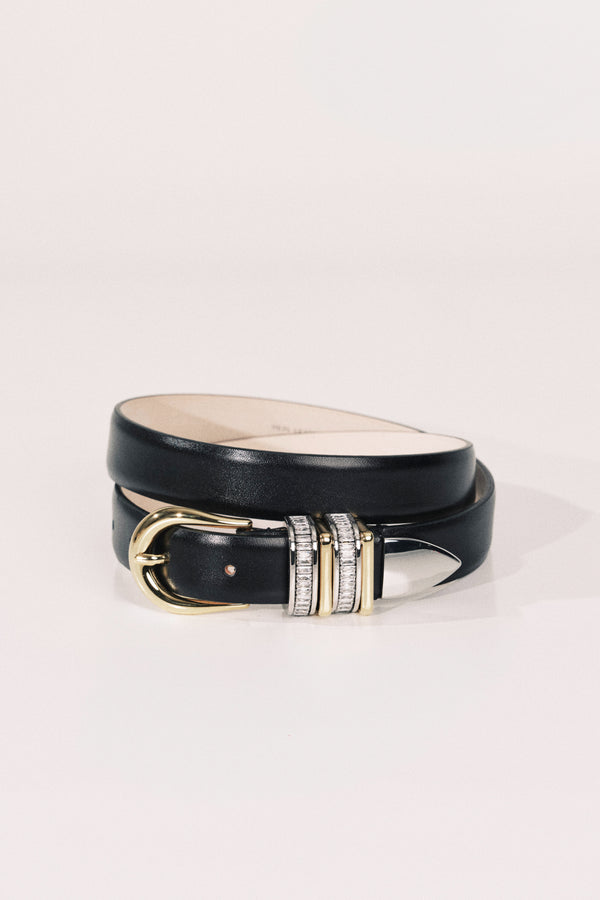Hollyhock Black Crystal Mixed Metal