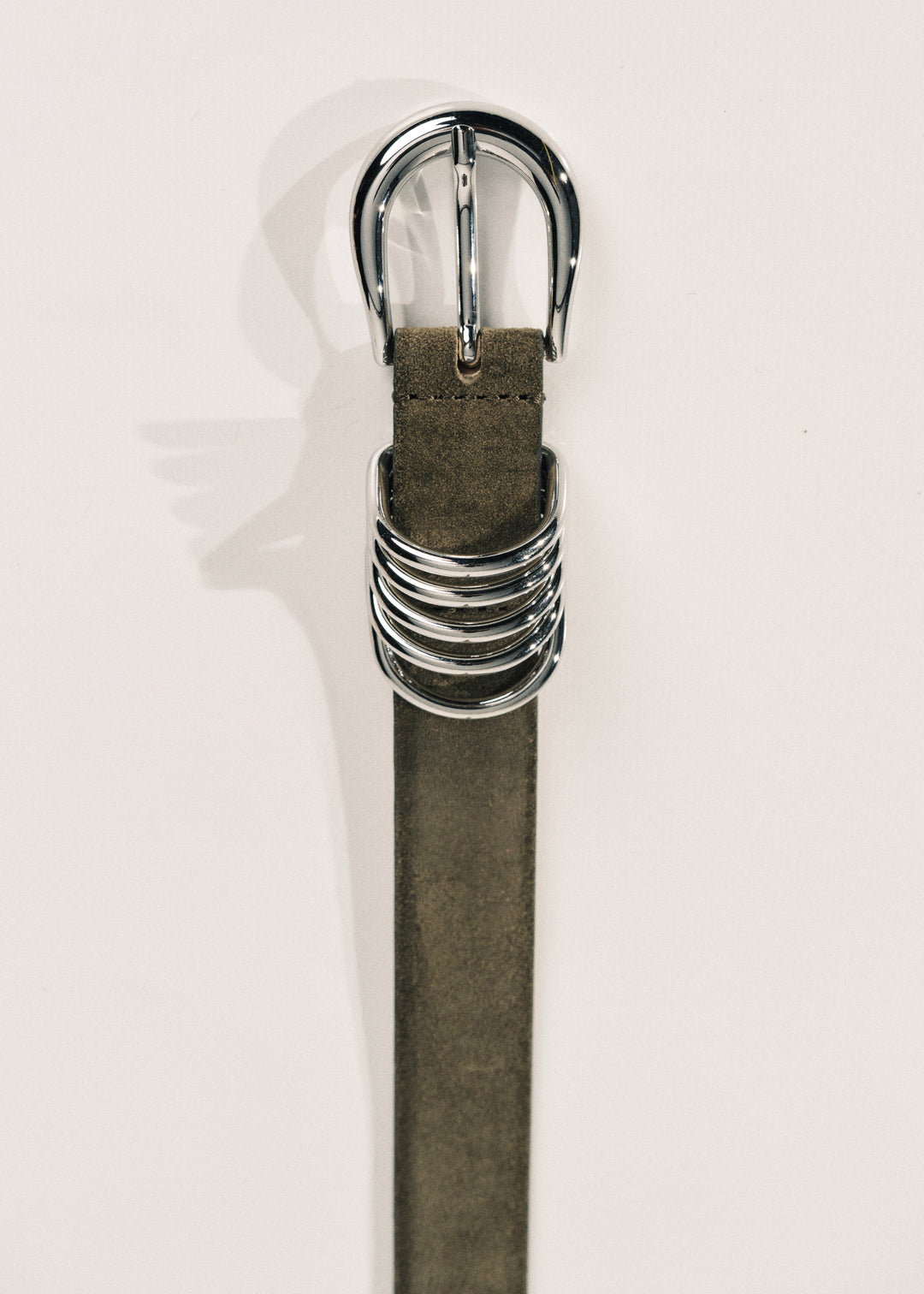 Hollyhock Olive Suede Silver