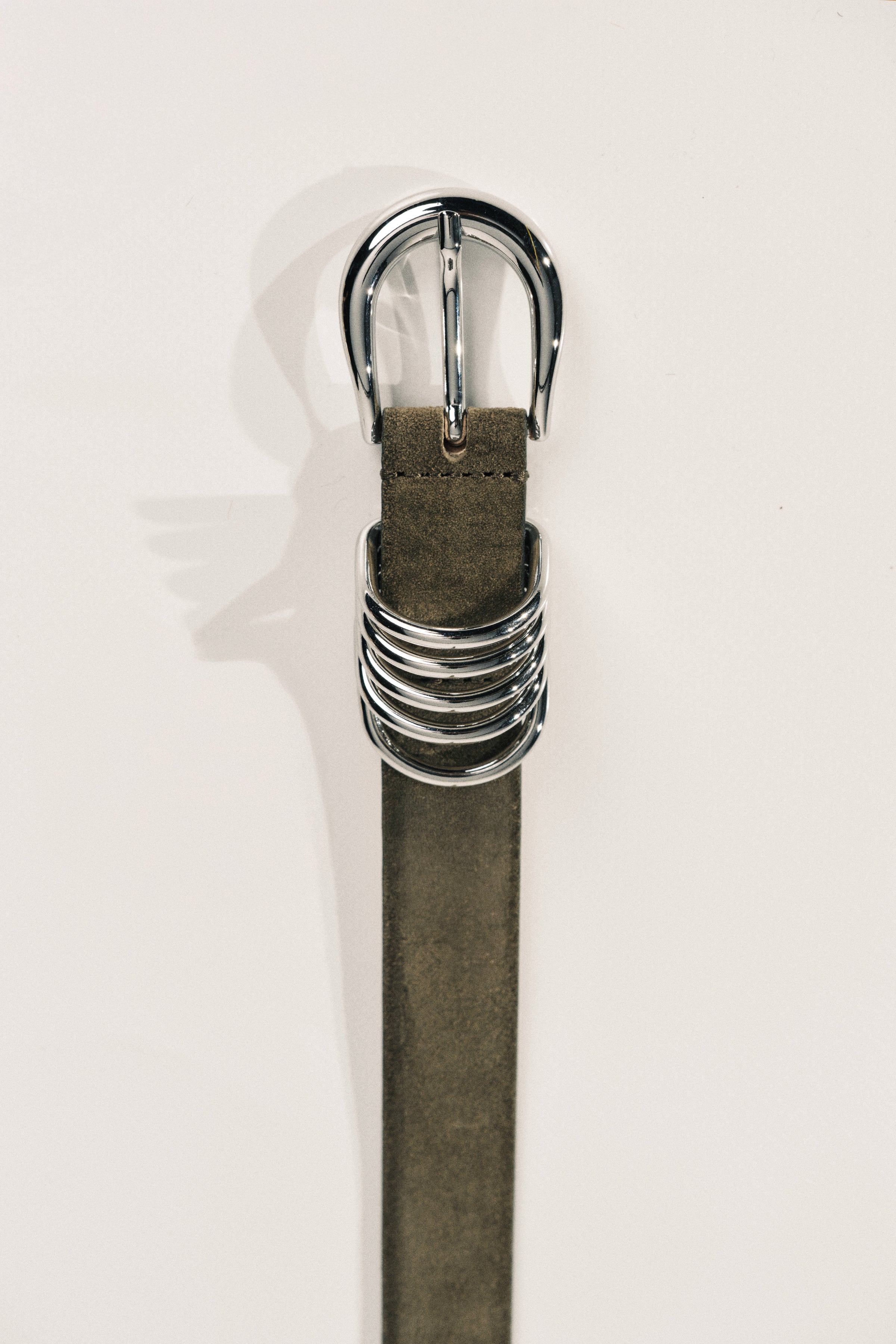 Hollyhock Olive Suede Silver