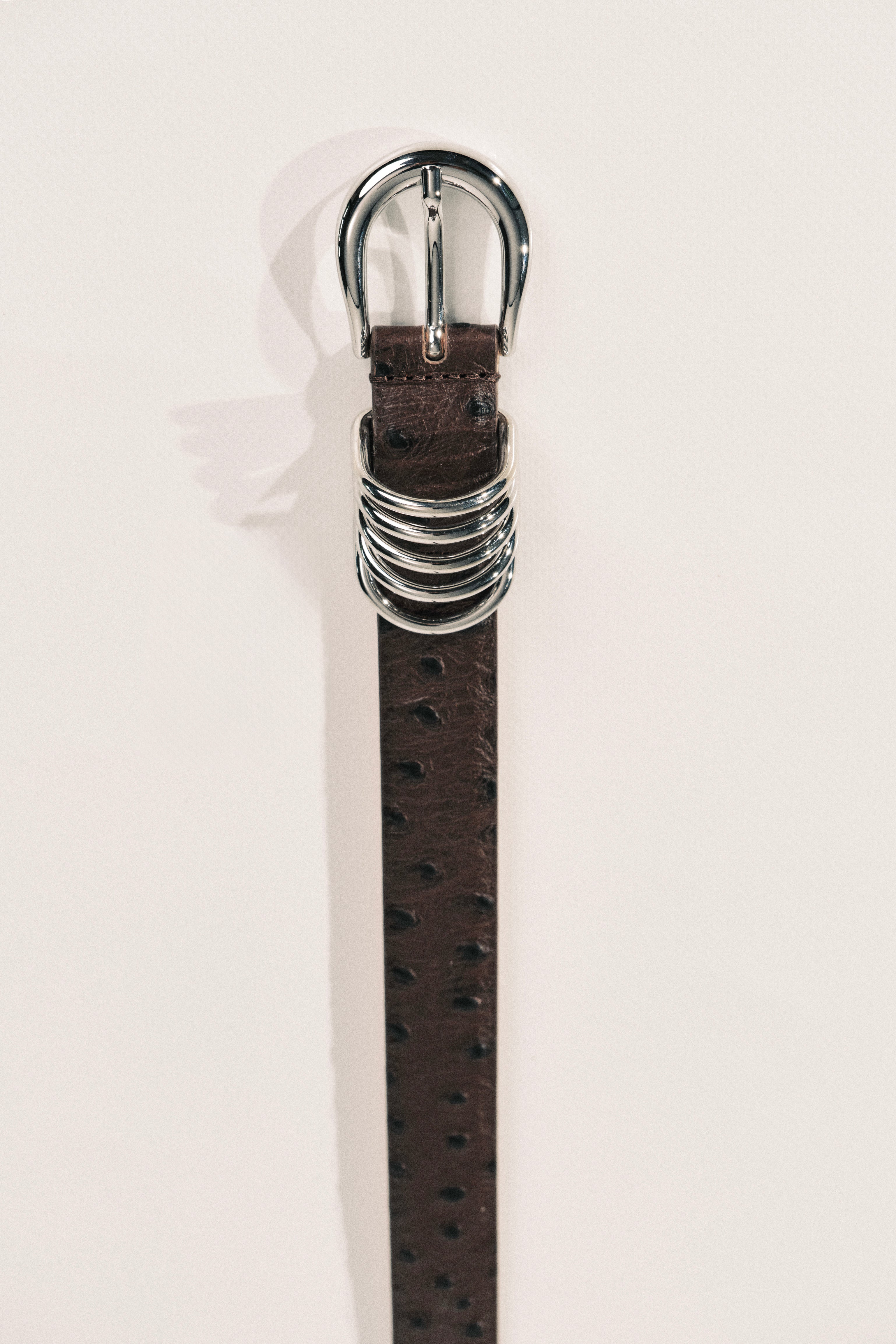 Hollyhock Brown Ostrich Silver