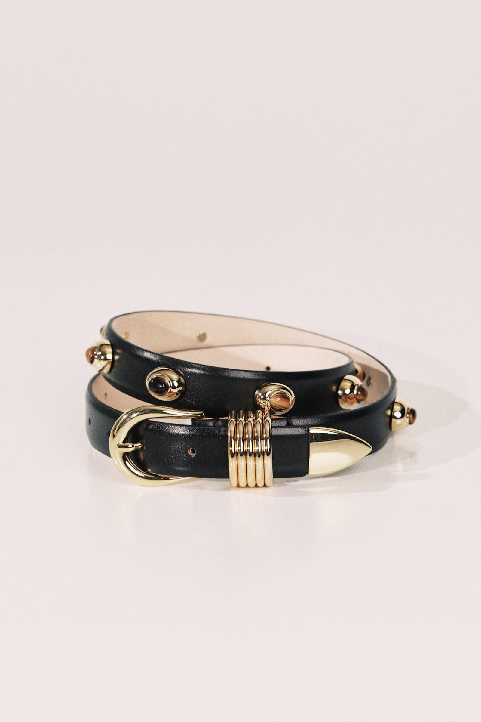 Hollyhock Stone Black Tigers Eye & Gold