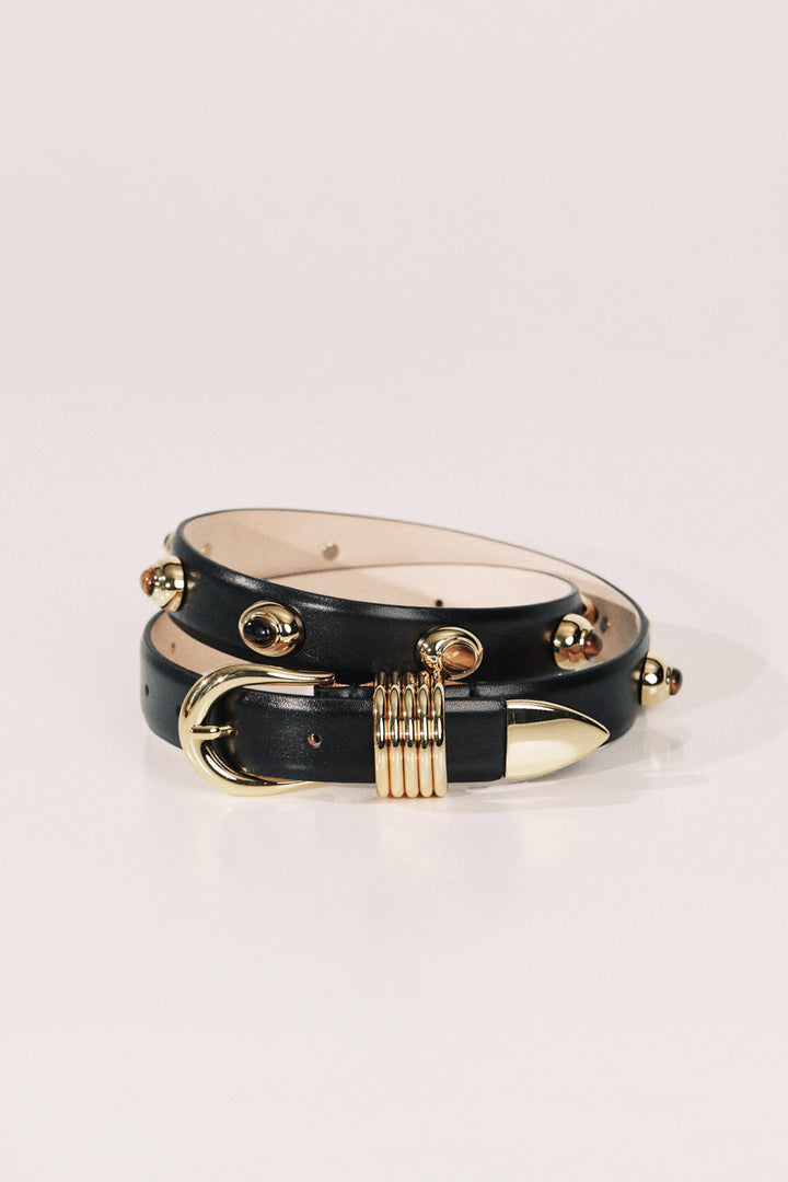 Hollyhock Stone Black Tigers Eye & Gold