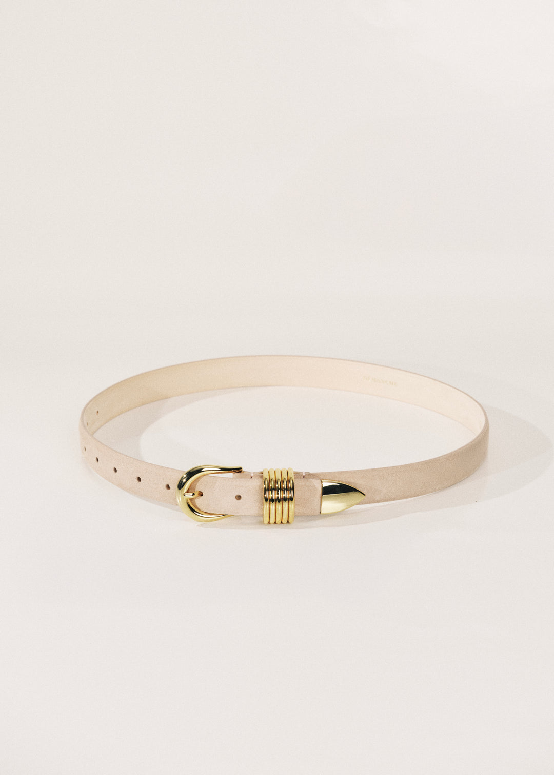 Hollyhock Beige Suede Gold