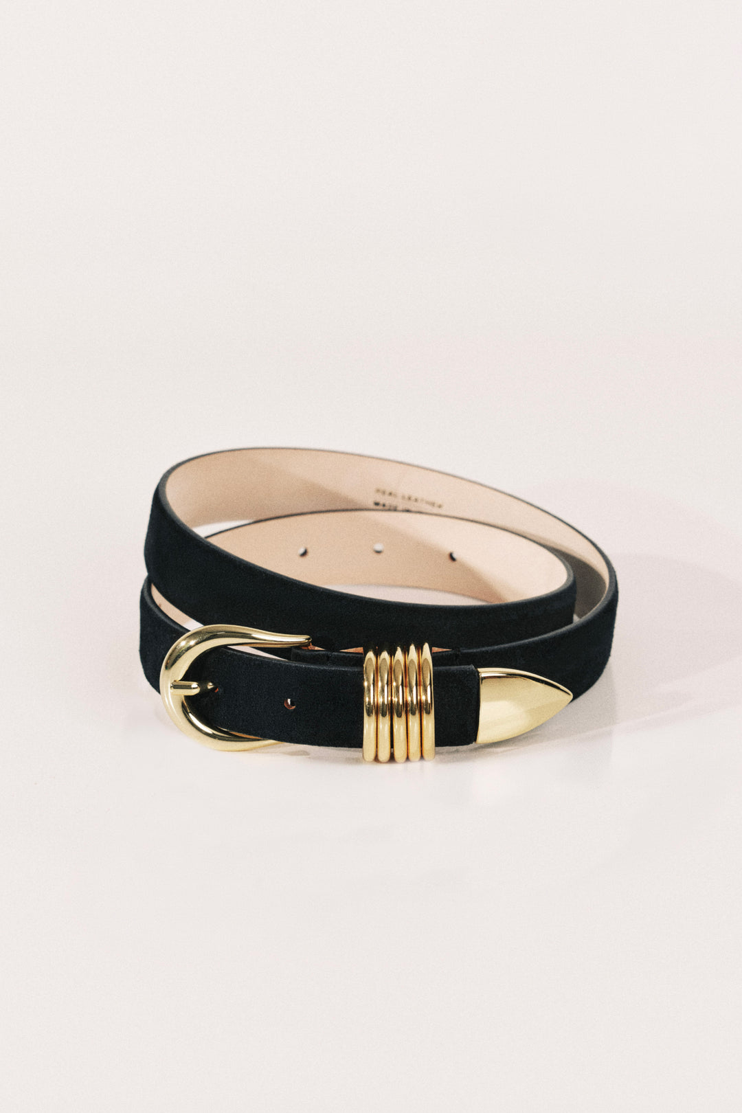 Hollyhock Black Suede Gold
