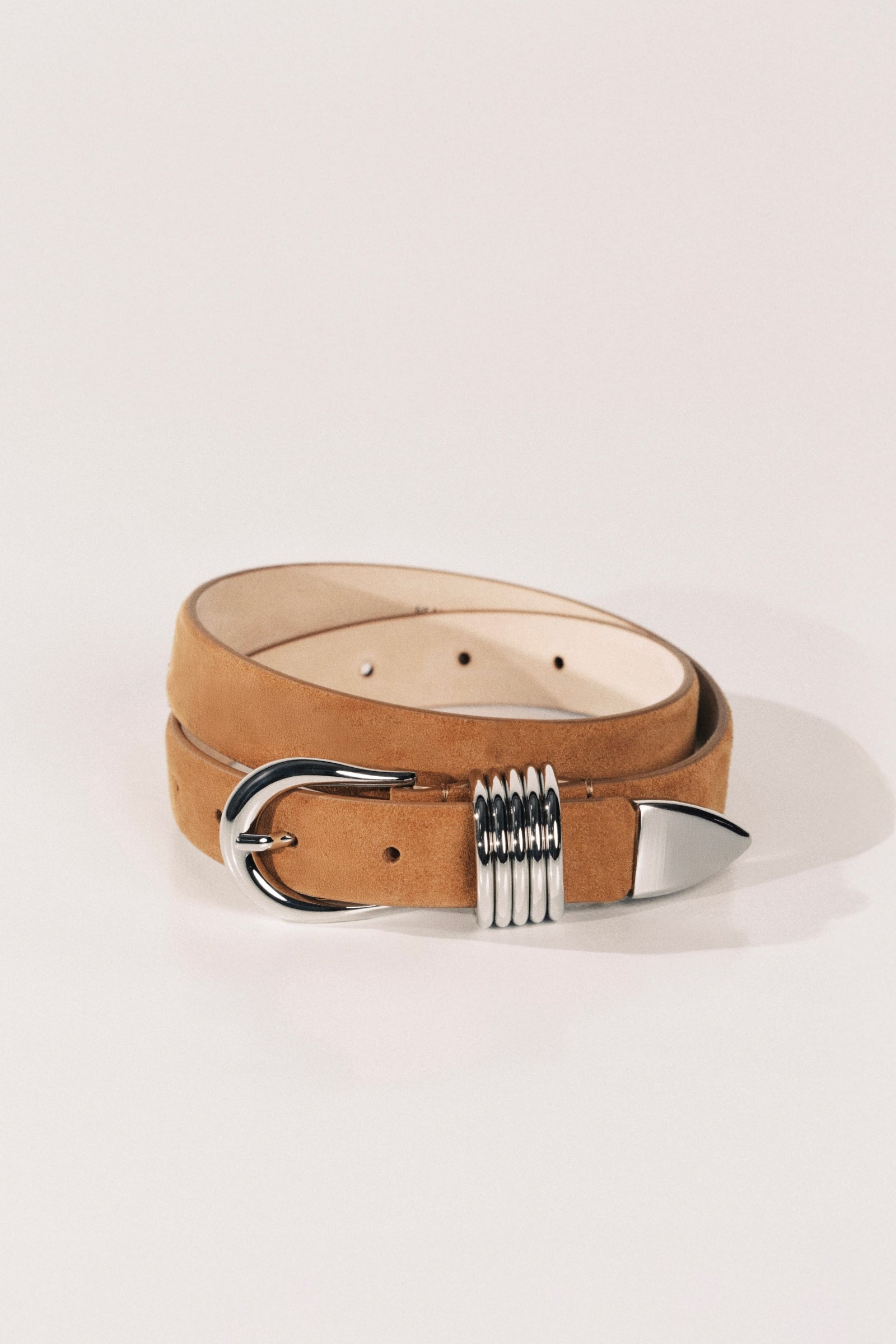 Hollyhock Caramel Suede SIlver