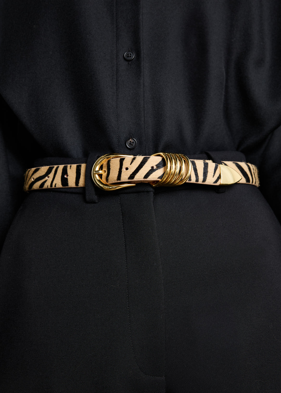 Hollyhock Zebra Calf Hair Gold