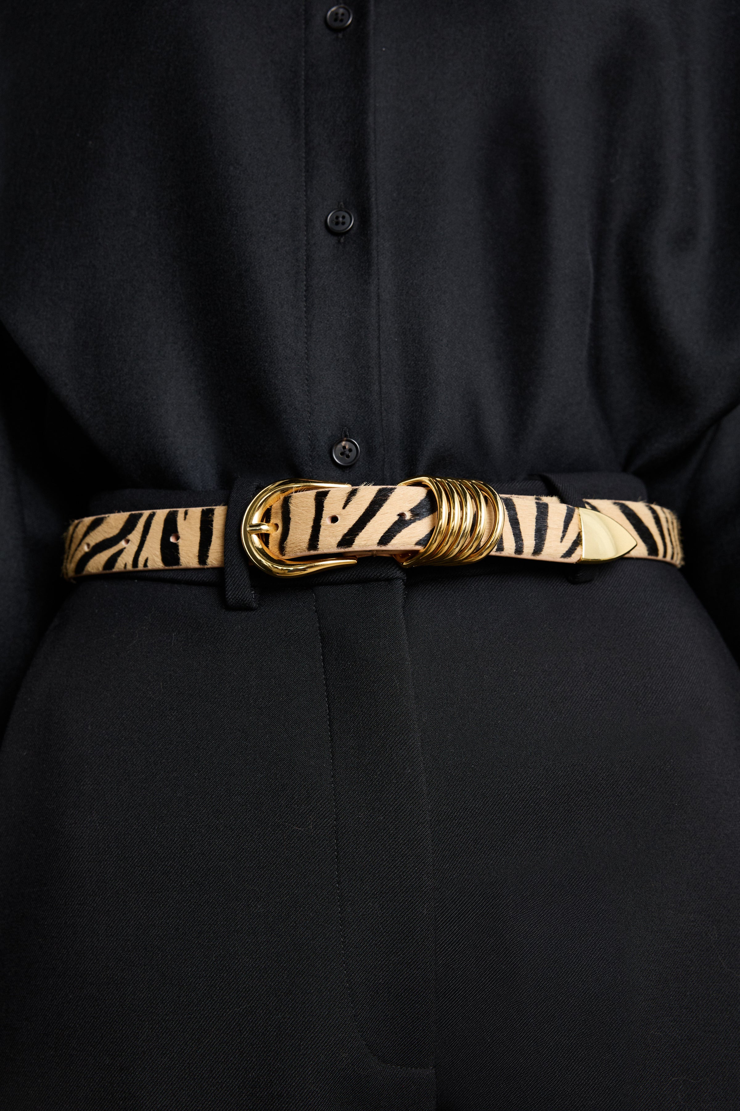 Hollyhock Zebra Calf Hair Gold