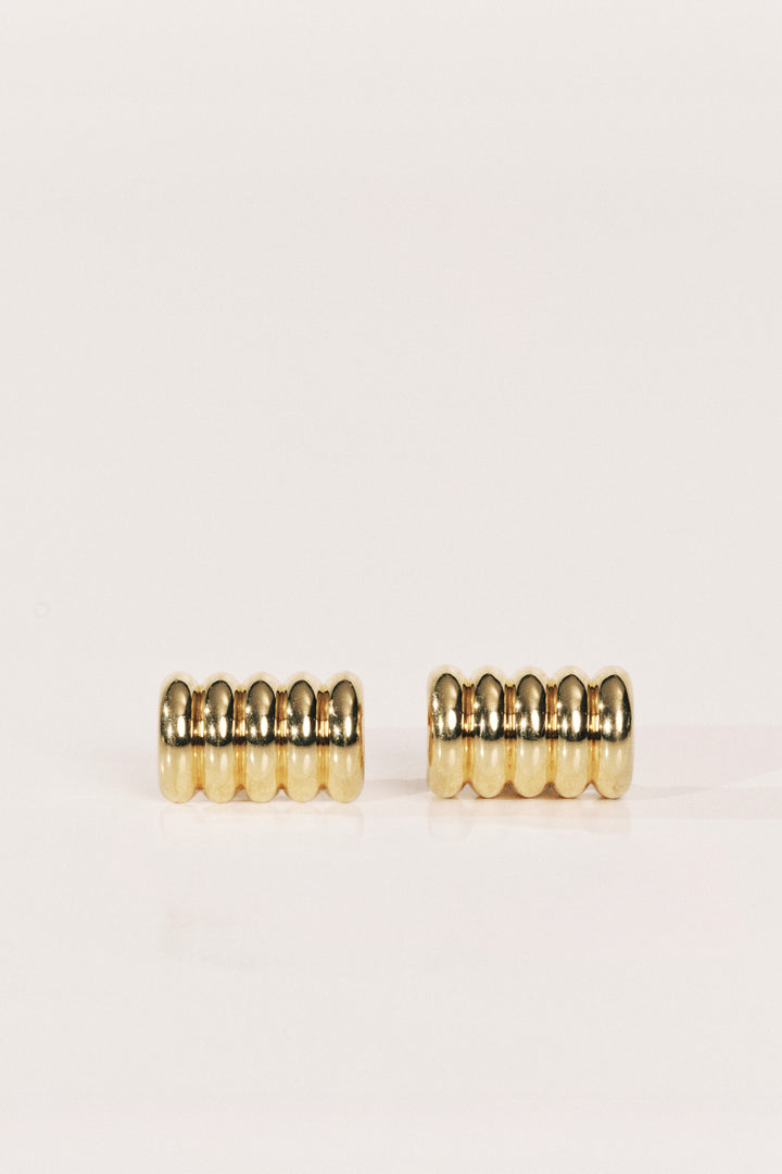 Hollyhock Gold Earrings Large