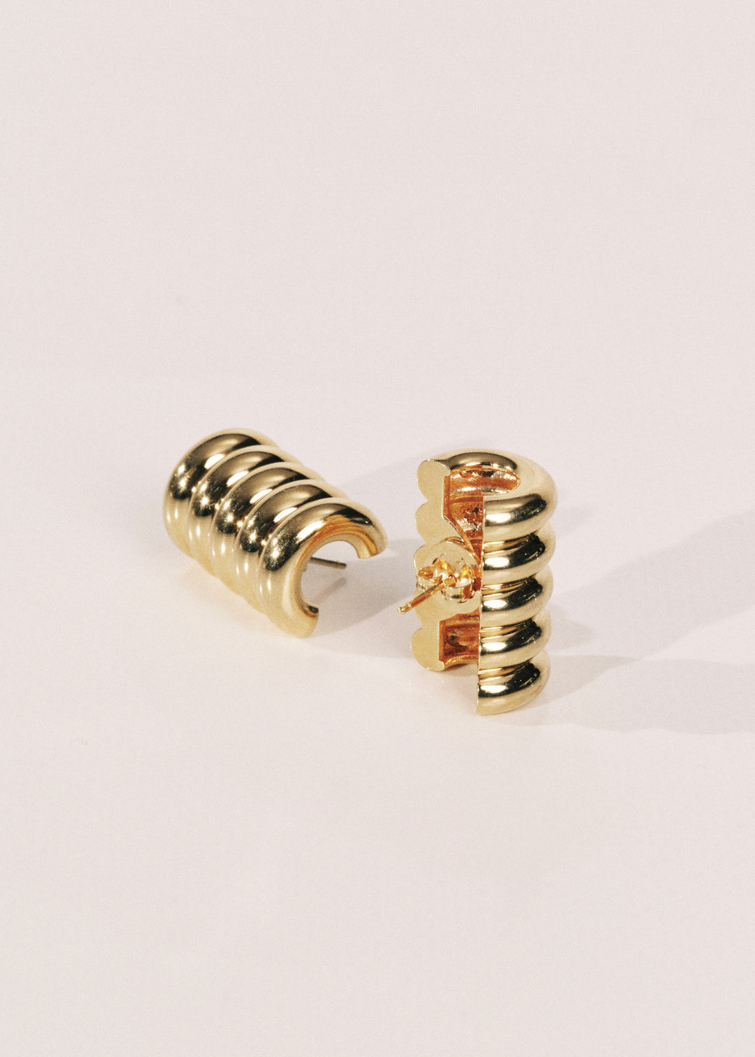 Hollyhock Gold Earrings Large