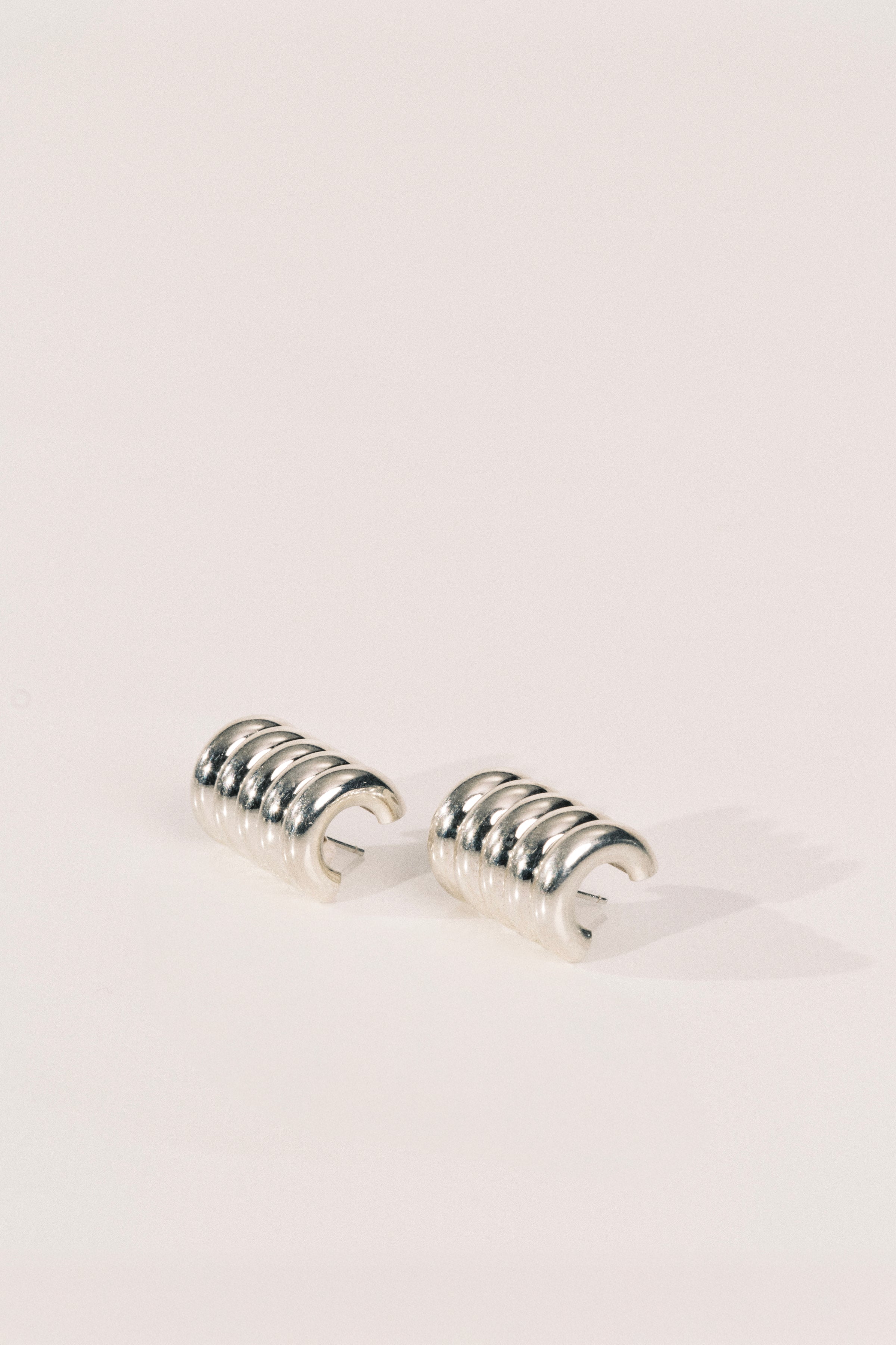 Hollyhock Silver Earrings Large
