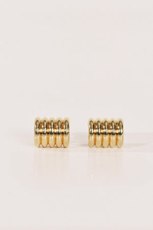 Hollyhock Gold Earrings Medium