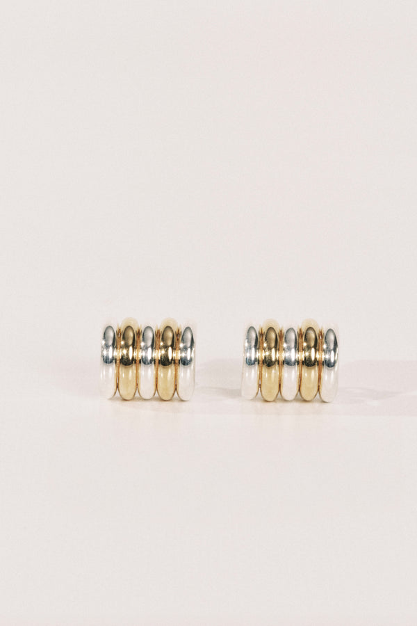Hollyhock Mixed Metal Earrings Medium