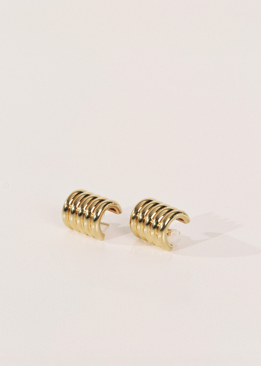 Hollyhock Gold Earrings Medium