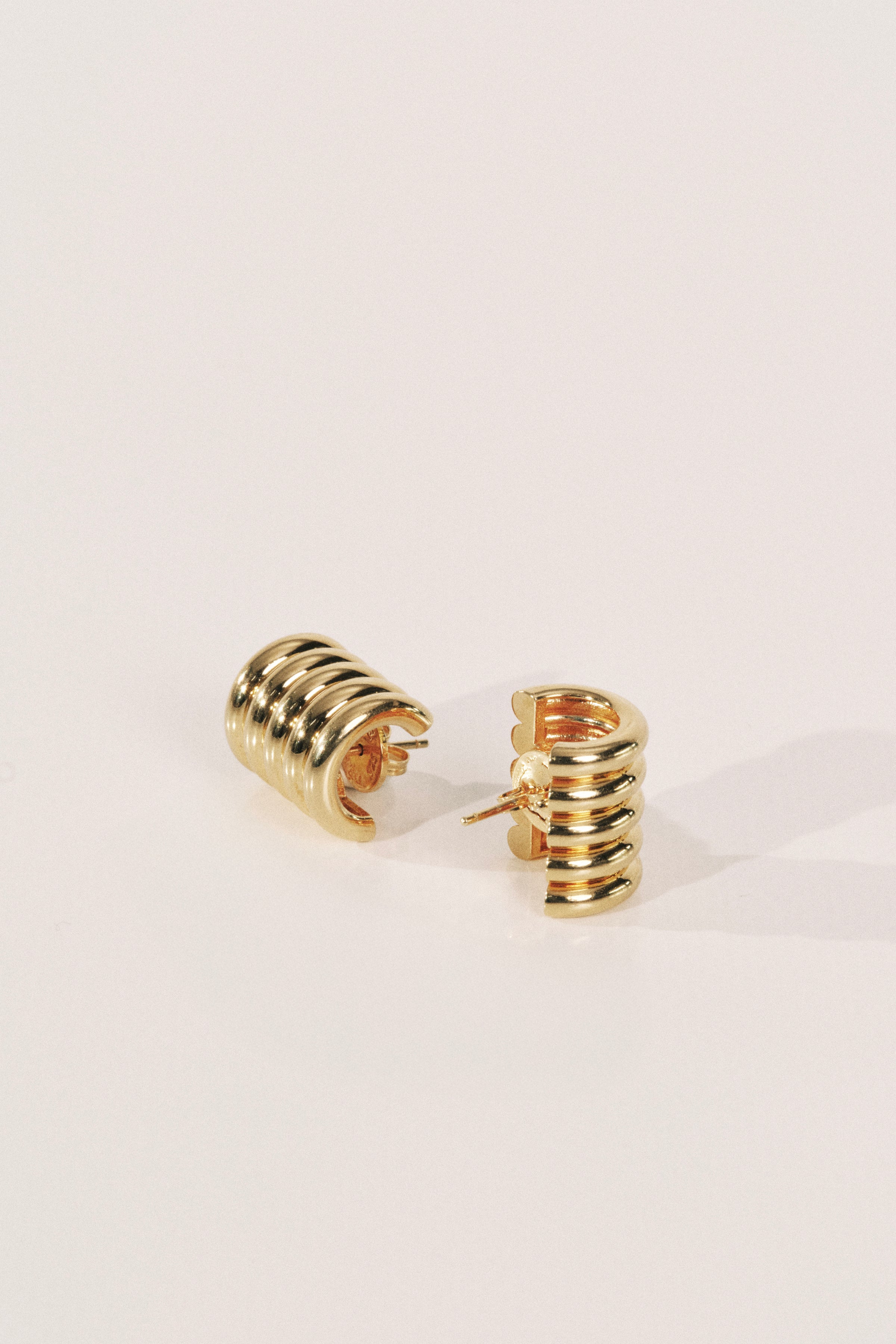 Hollyhock Gold Earrings Medium