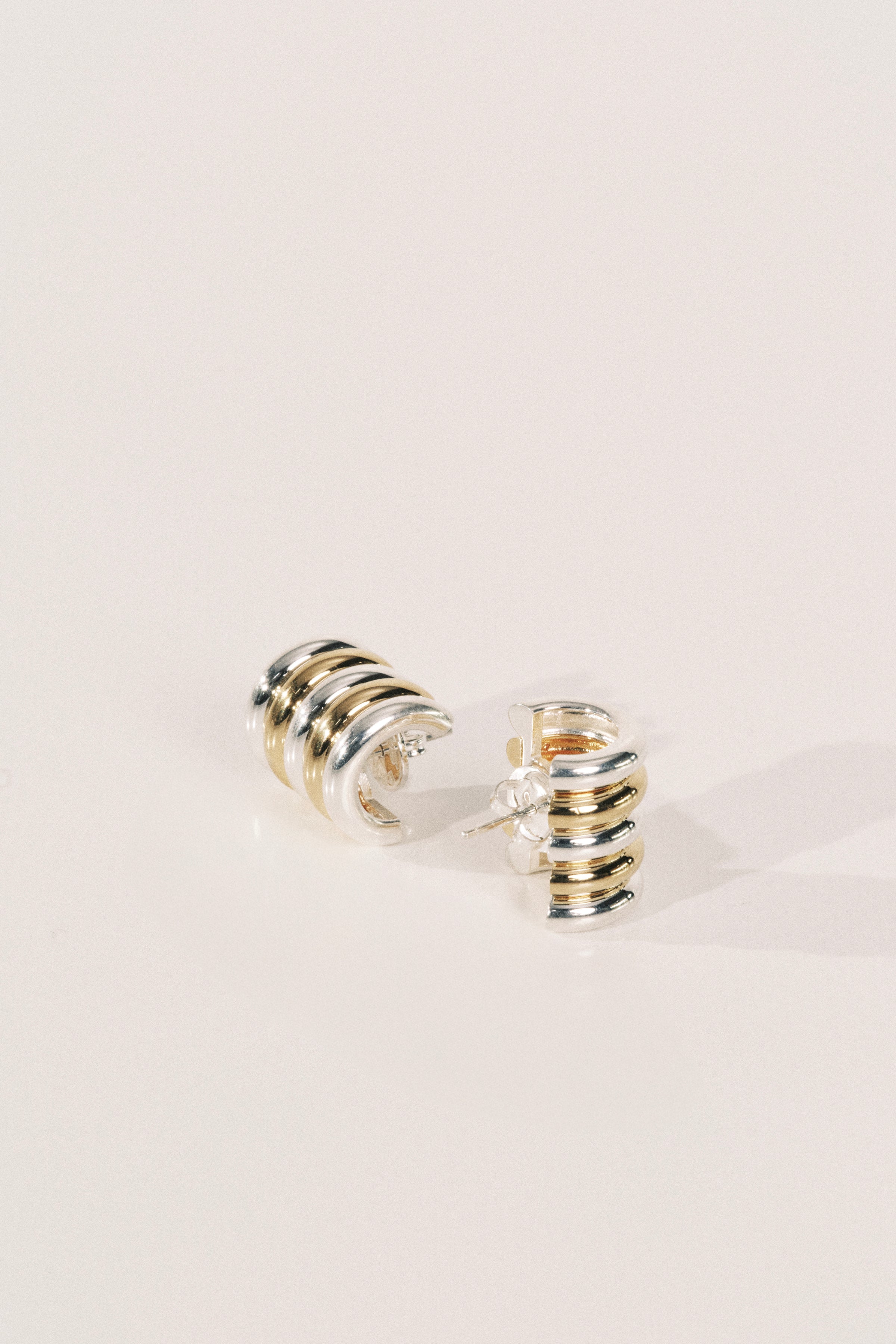 Hollyhock Mixed Metal Earrings Medium