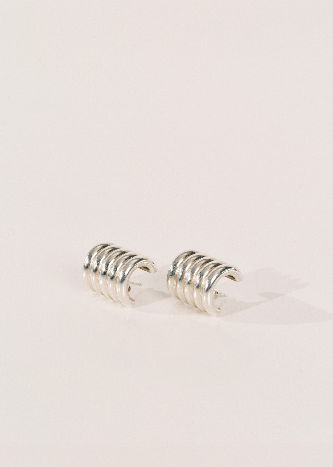 Hollyhock Silver Earrings Medium