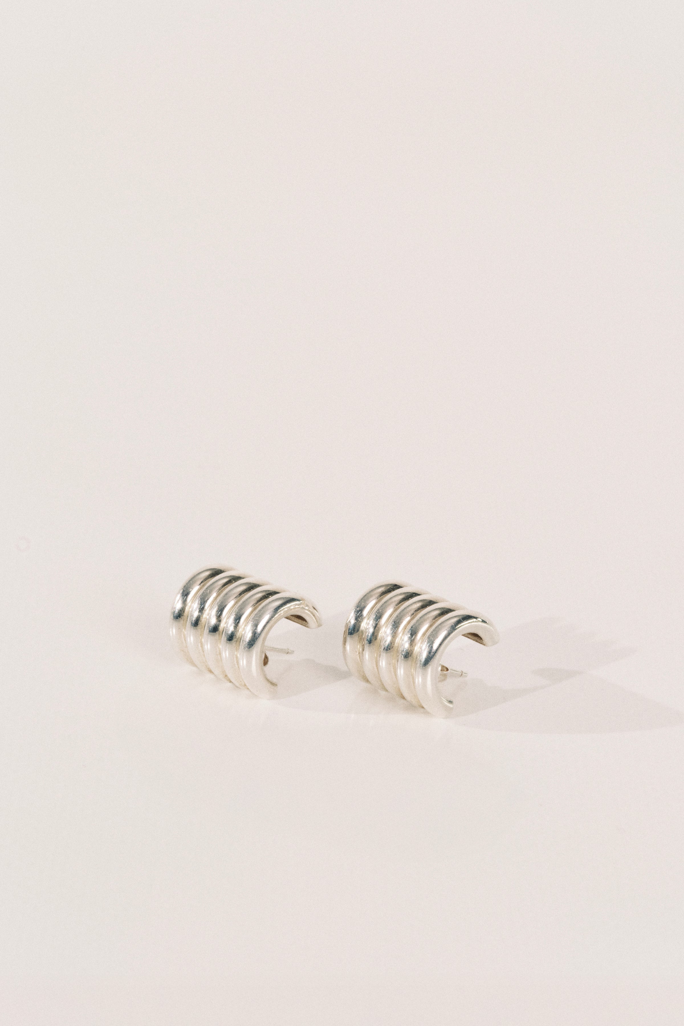 Hollyhock Silver Earrings Medium