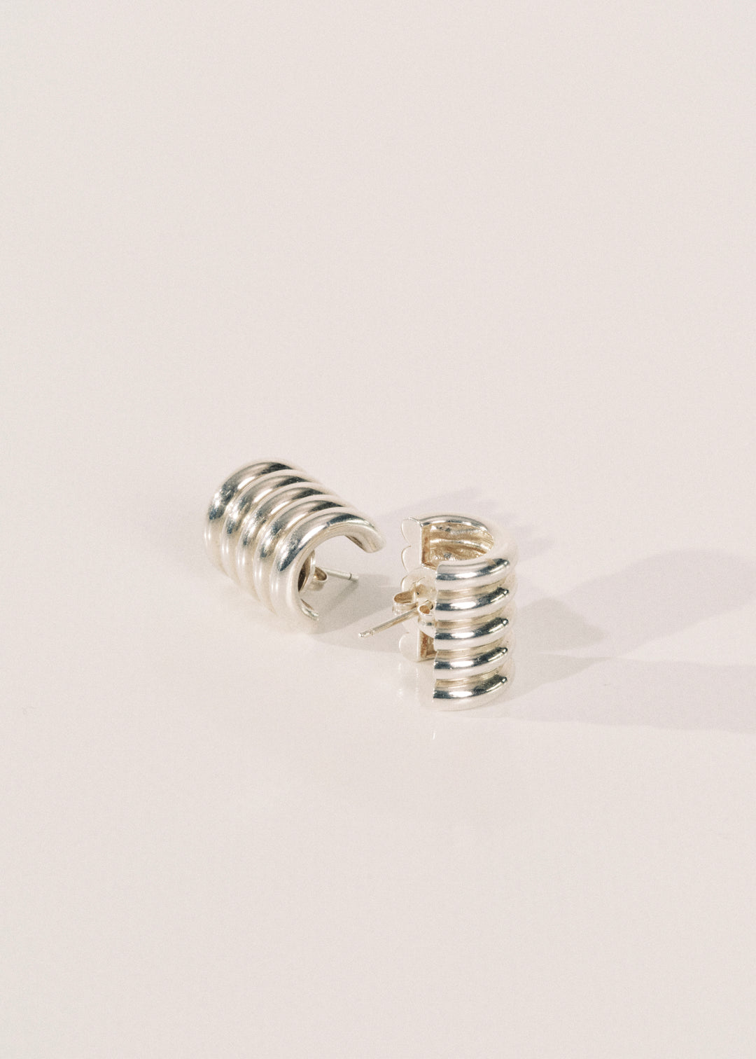 Hollyhock Silver Earrings Medium