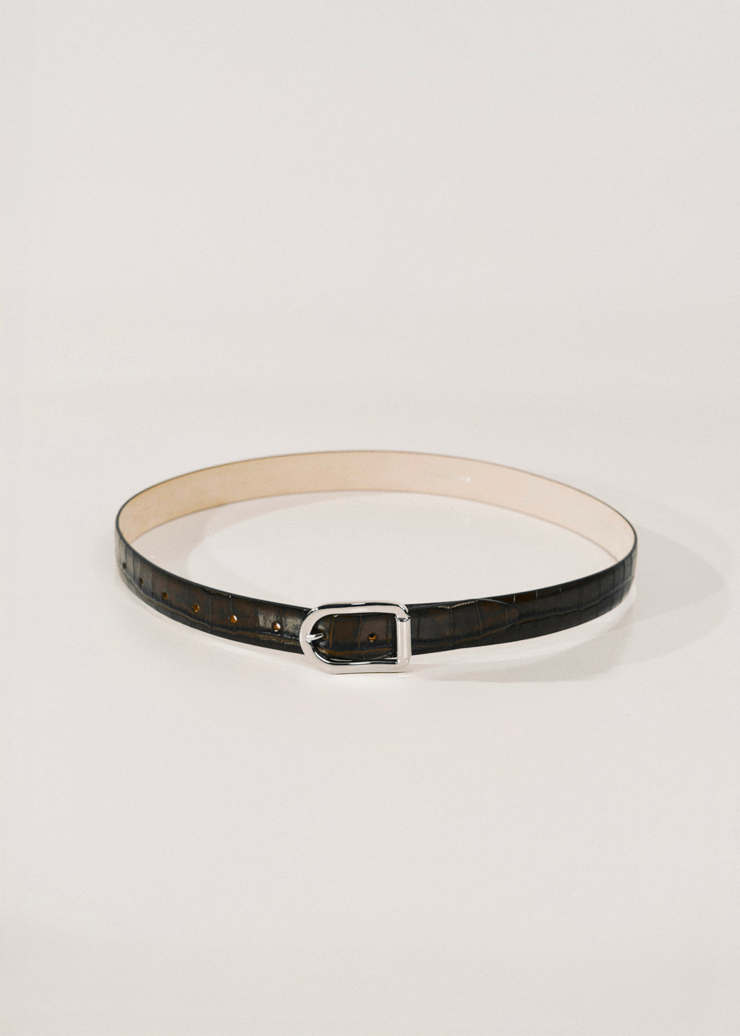 Mija Dark Chocolate Croco Silver