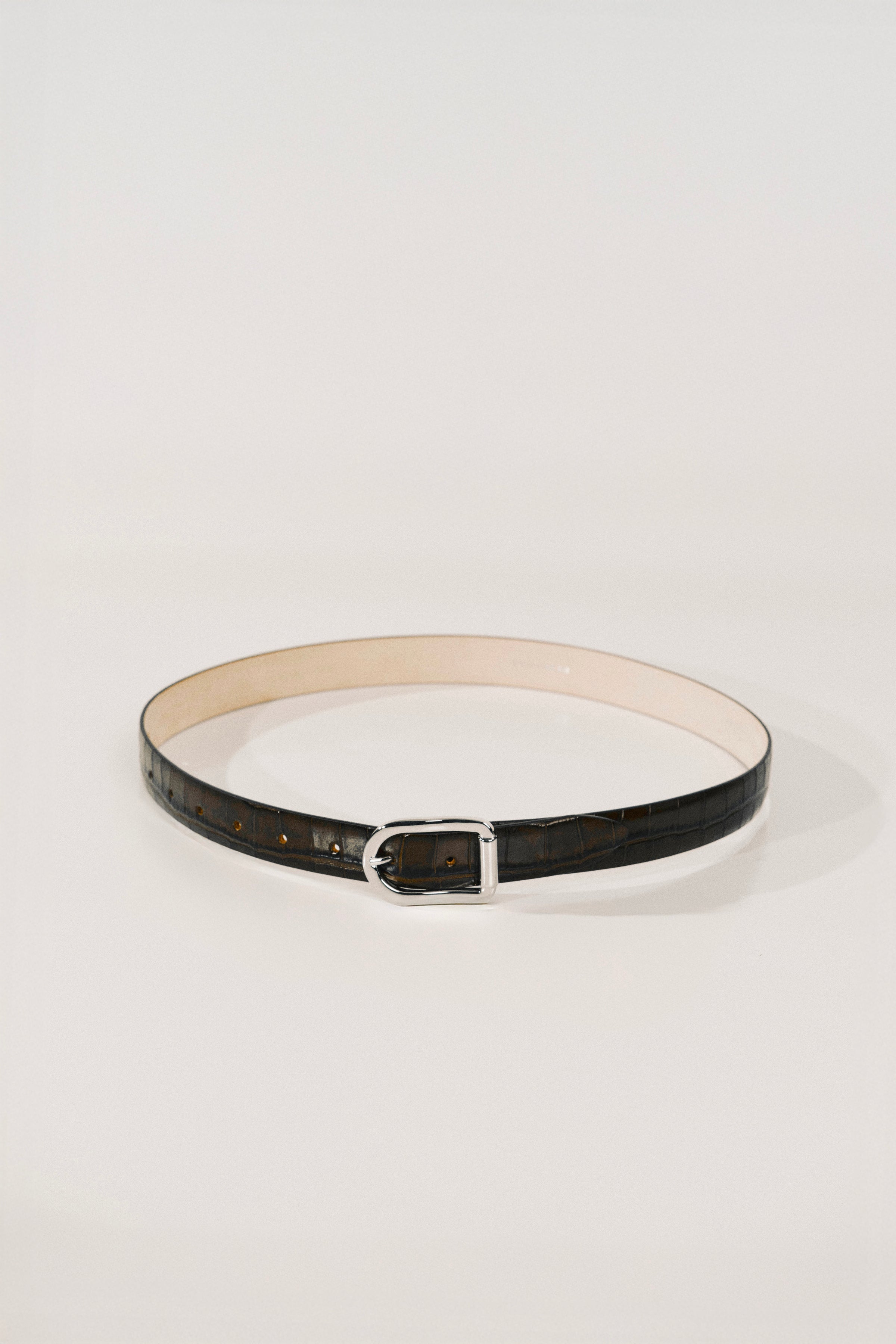 Mija Dark Chocolate Croco Silver