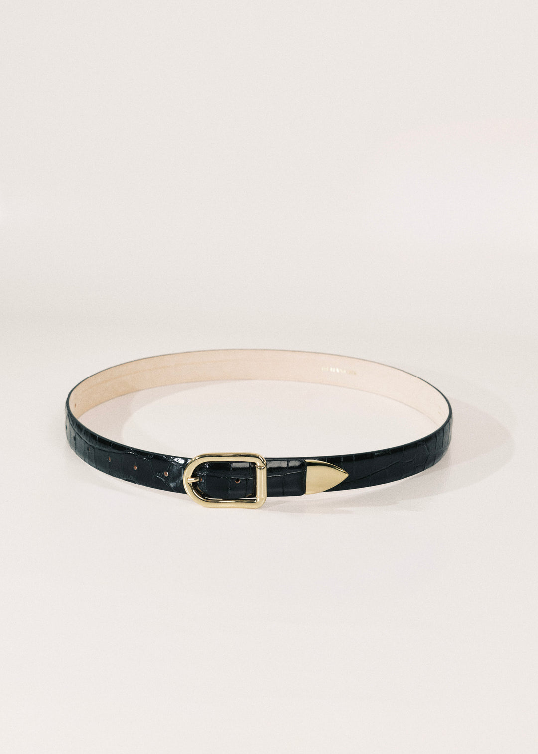 Mija Black Croco Gold Tip