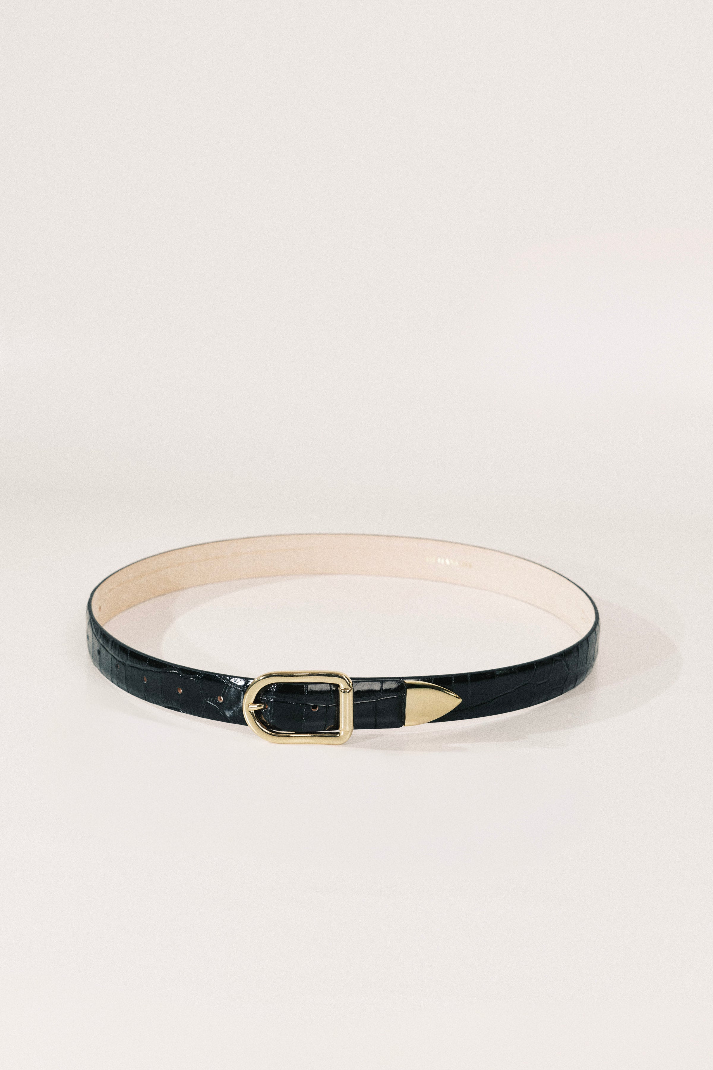Mija Black Croco Gold Tip