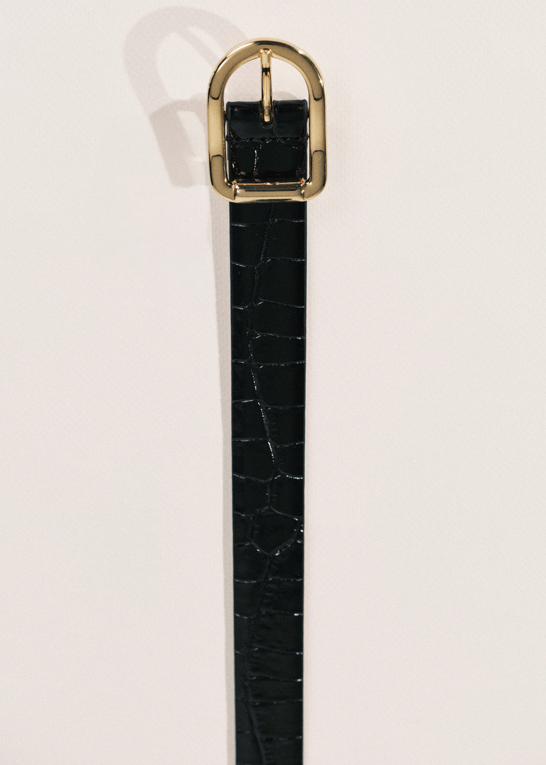 Mija Black Croco Gold Tip