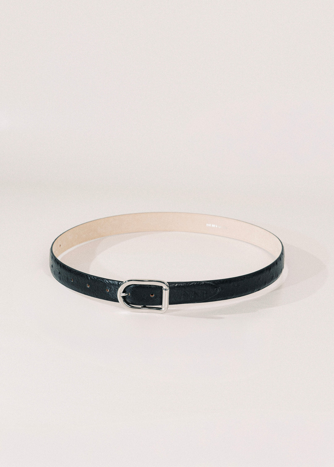 Mija Black Ostrich Silver