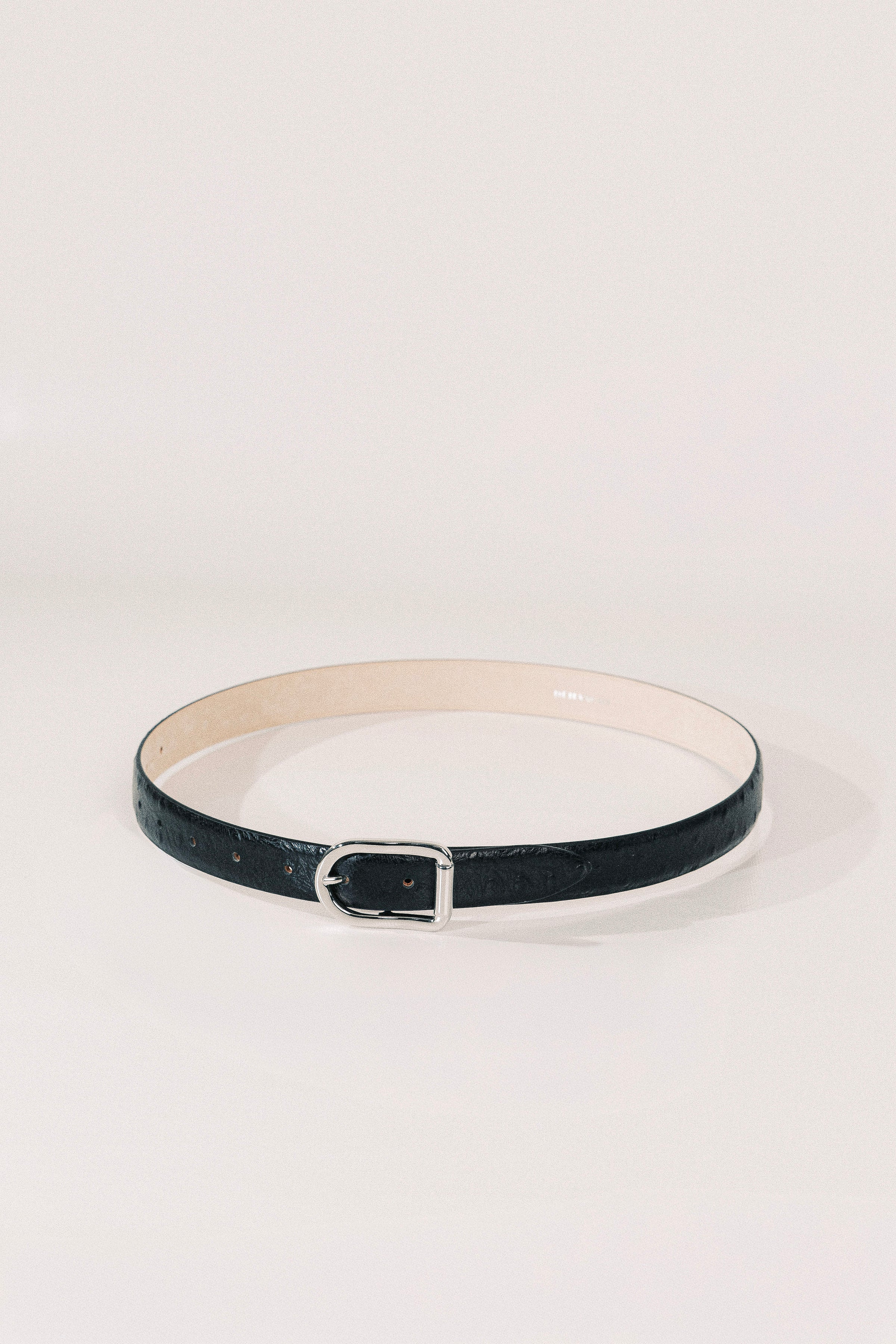 Mija Black Ostrich Silver