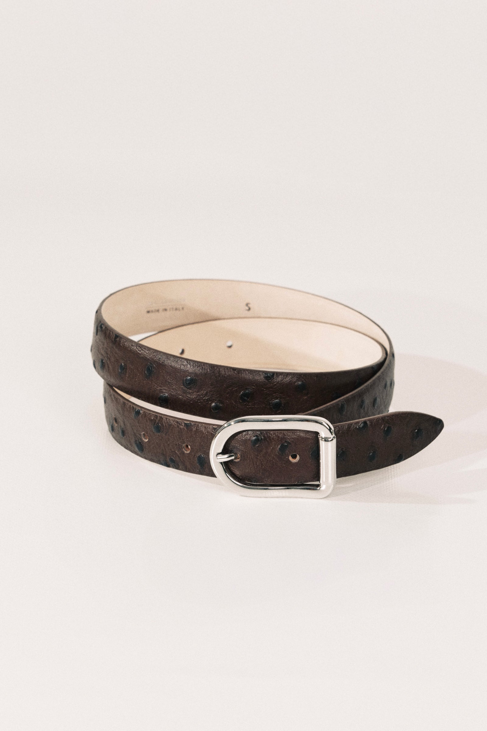 Mija Brown Ostrich Silver