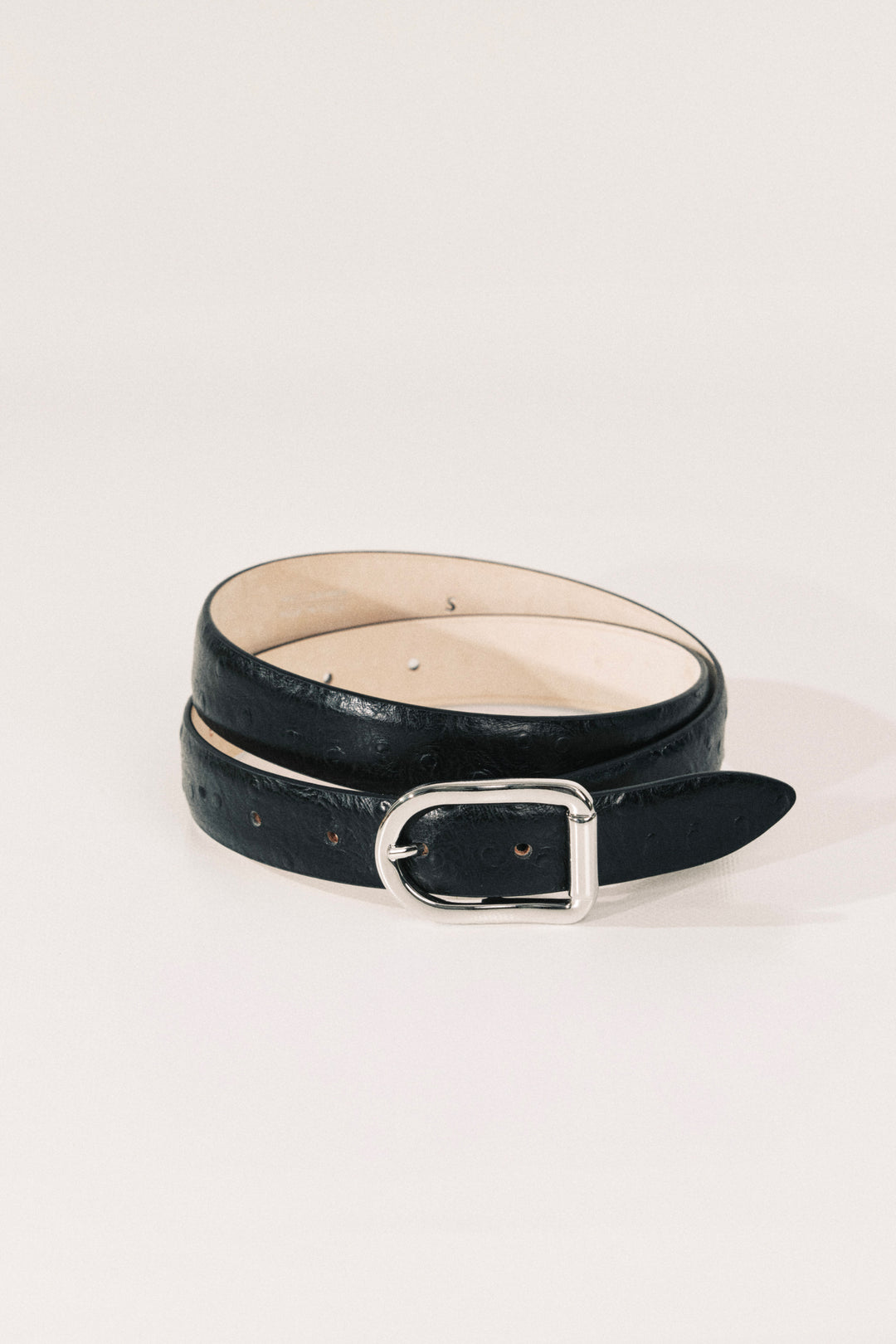 Mija Black Ostrich Silver
