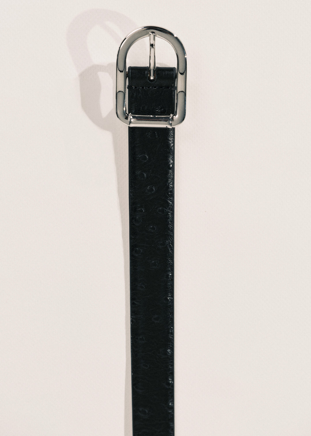 Mija Black Ostrich Silver