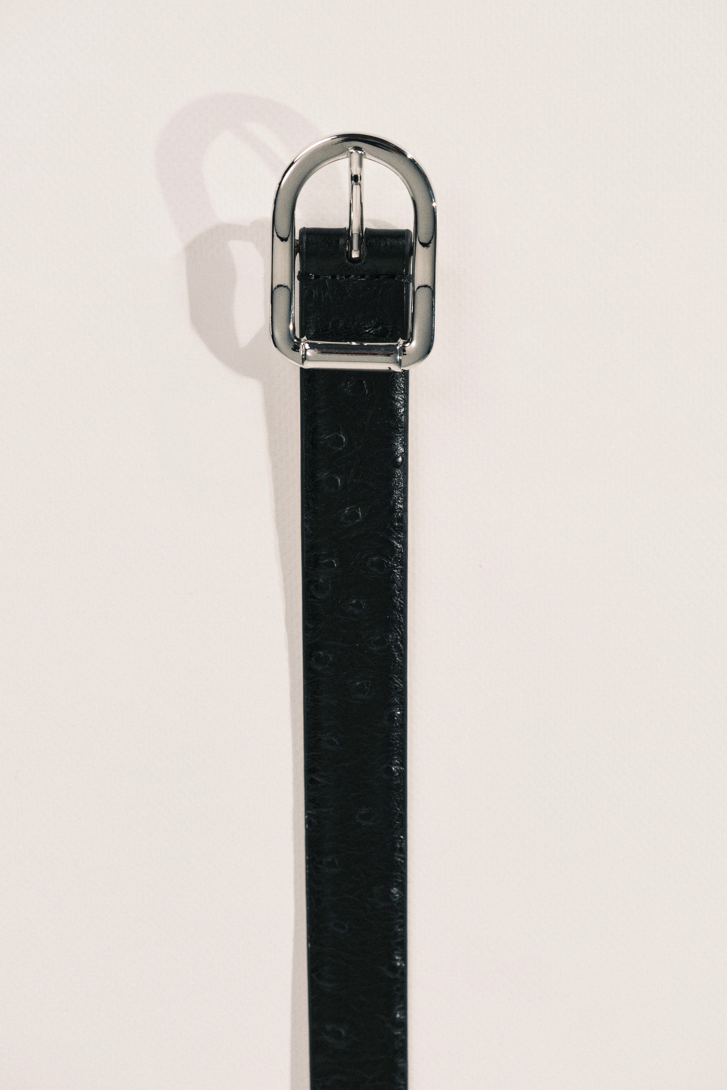 Mija Black Ostrich Silver