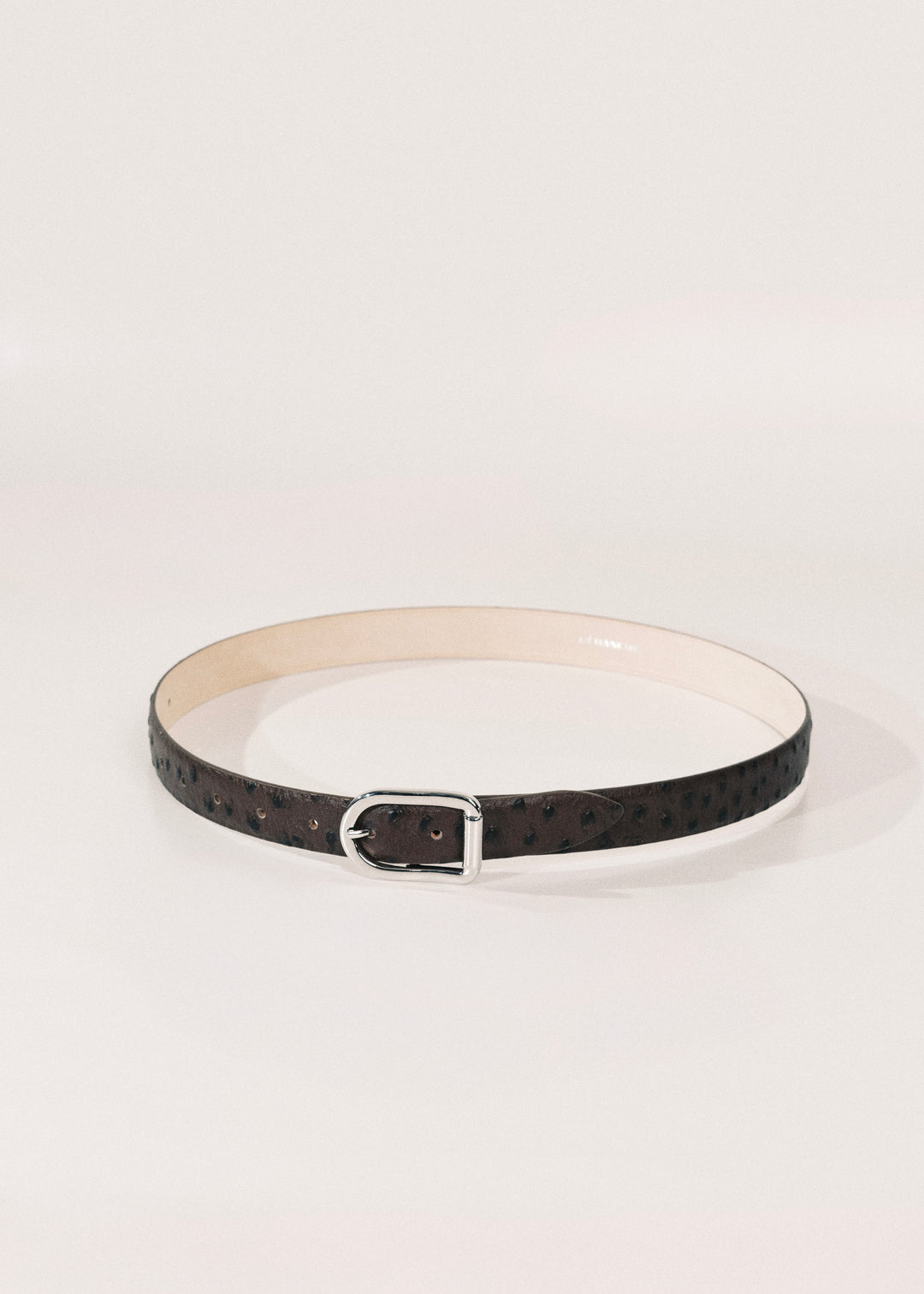 Mija Brown Ostrich Silver