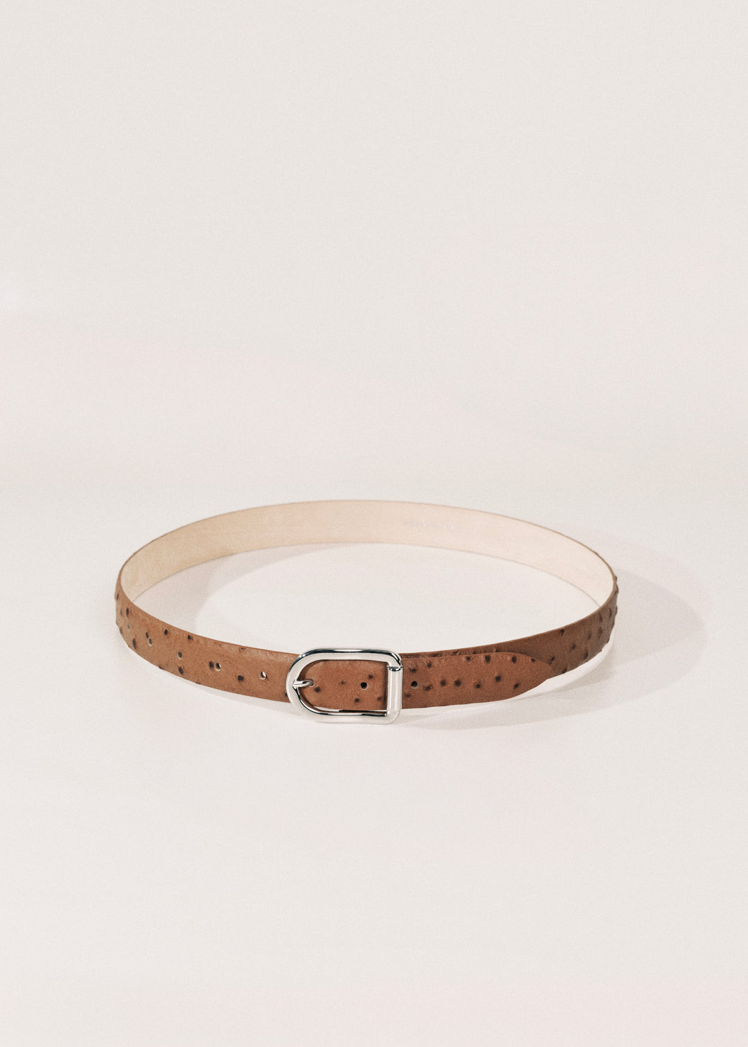 Mija Camel Ostrich Silver