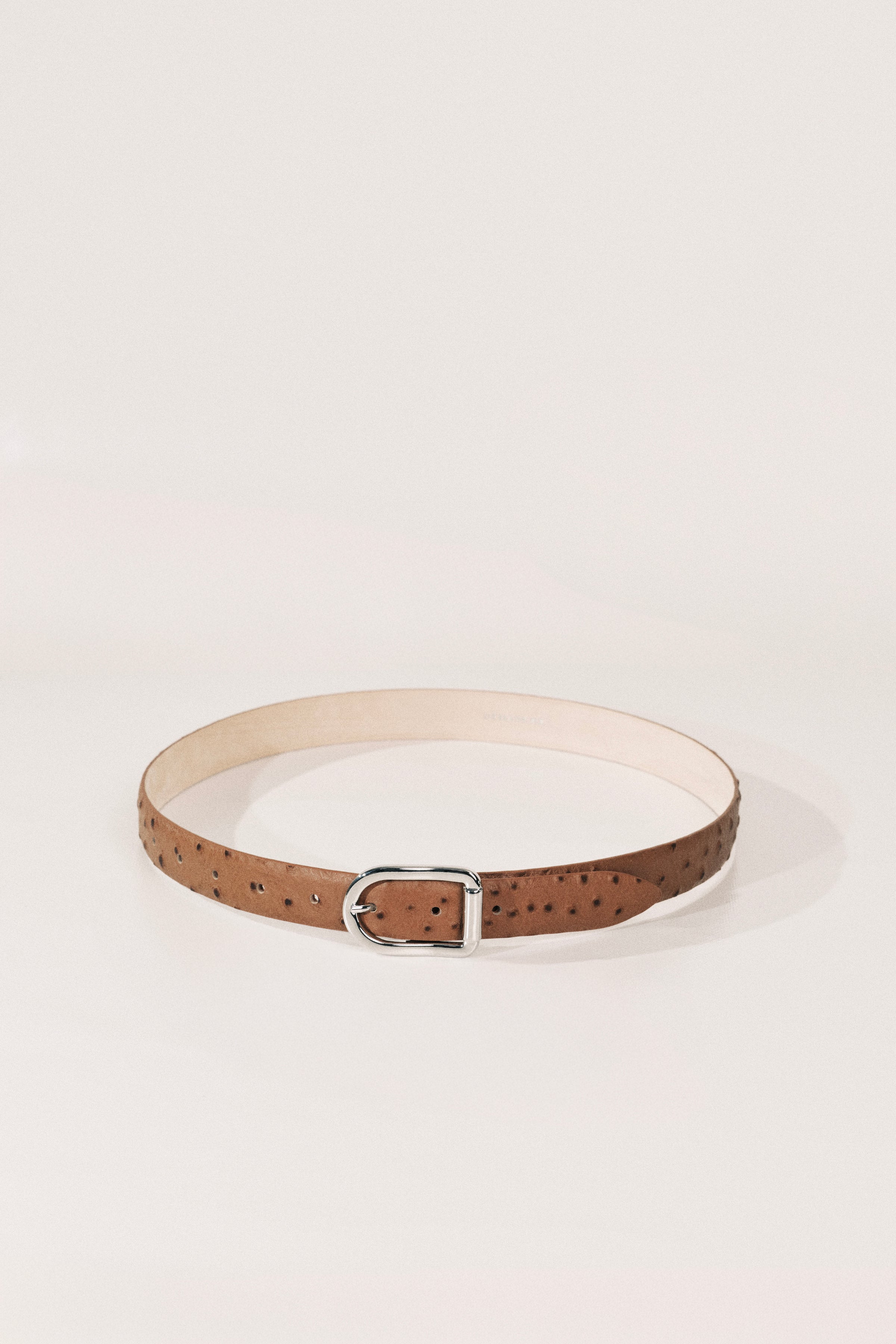 Mija Camel Ostrich Silver
