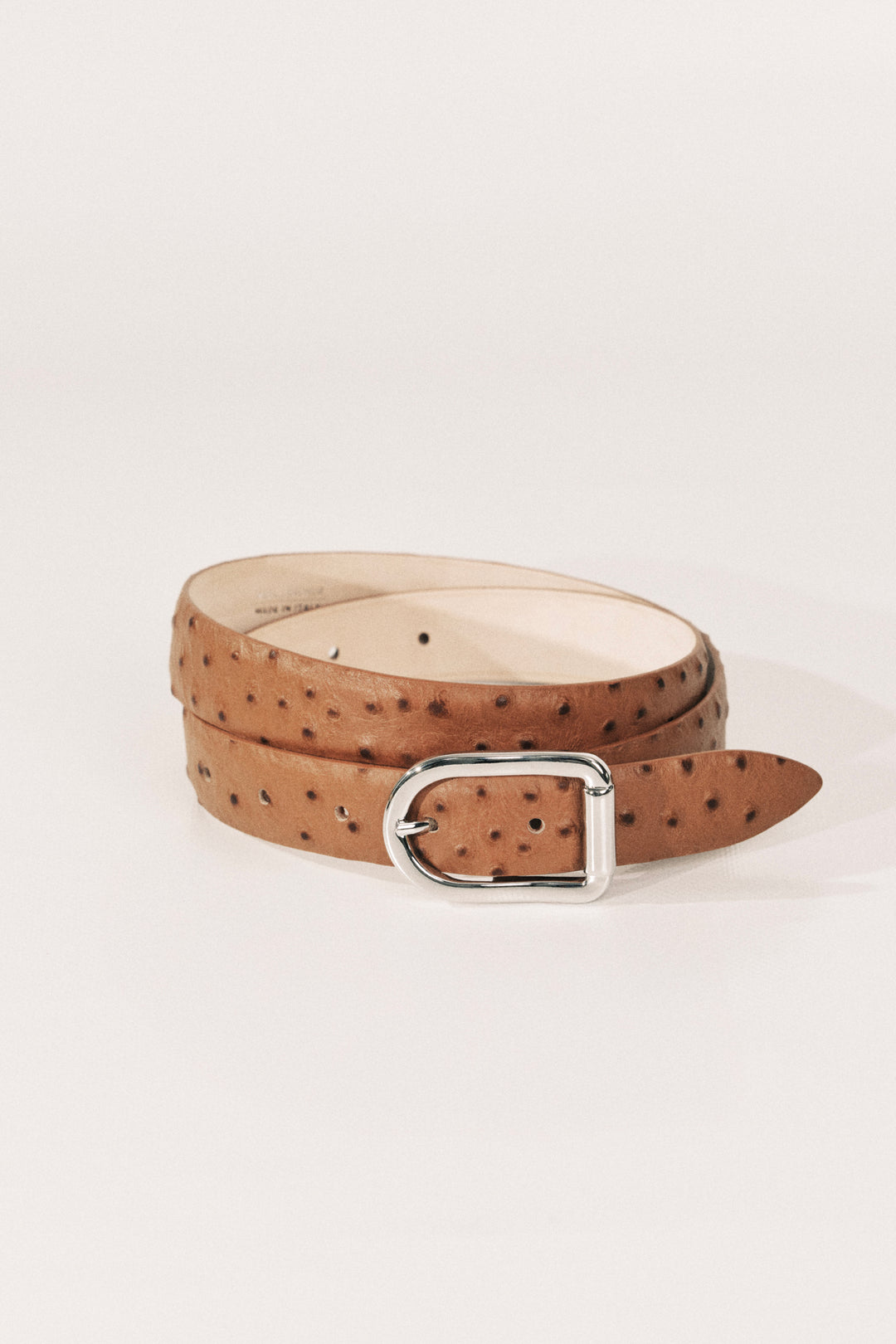 Mija Camel Ostrich Silver