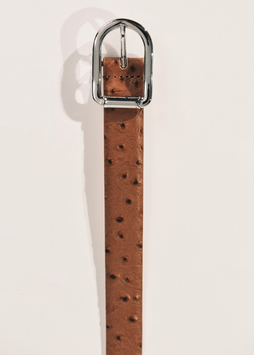 Mija Camel Ostrich Silver