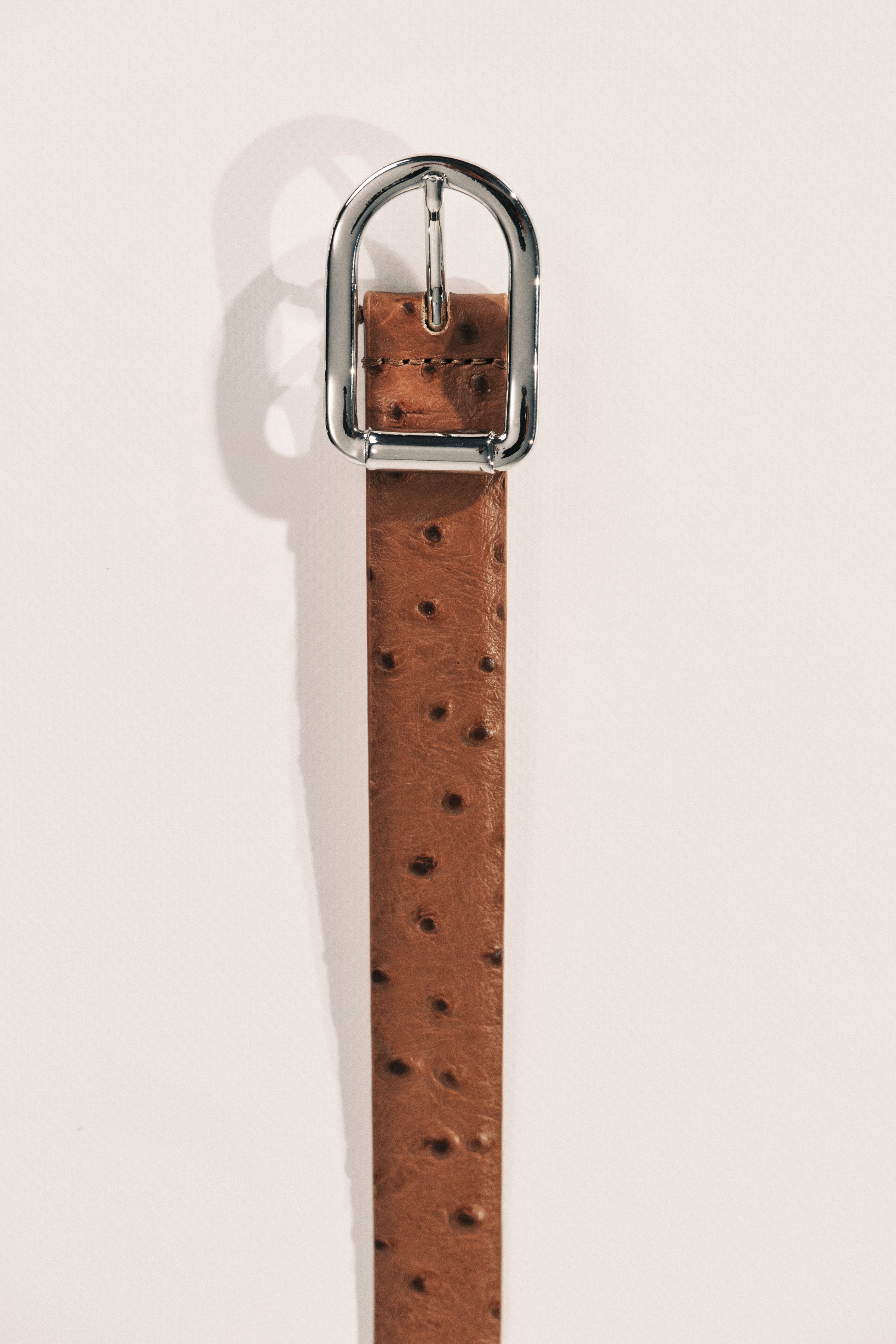 Mija Camel Ostrich Silver