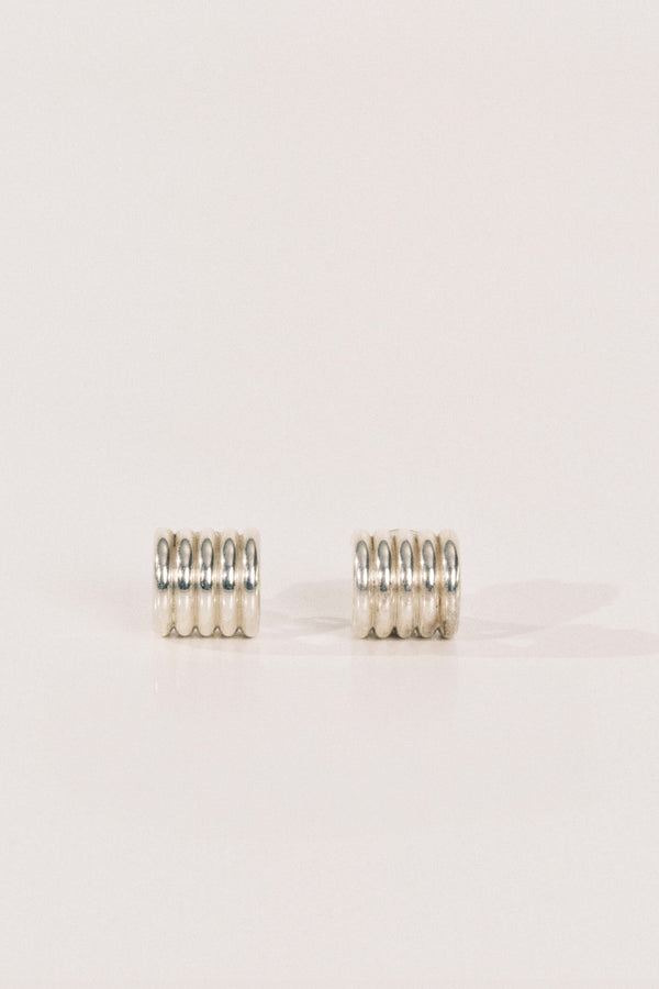 Hollyhock Silver Earrings Small