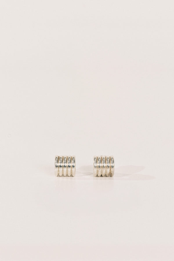 Hollyhock Silver Earrings Small