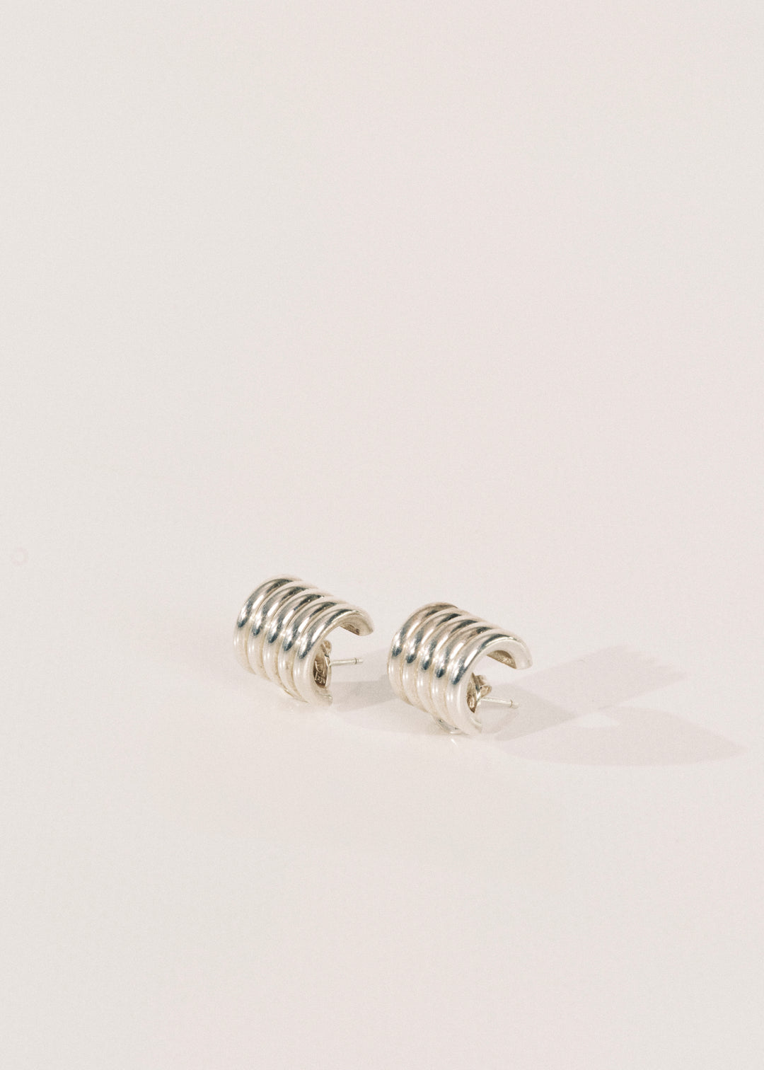 Hollyhock Silver Earrings Small