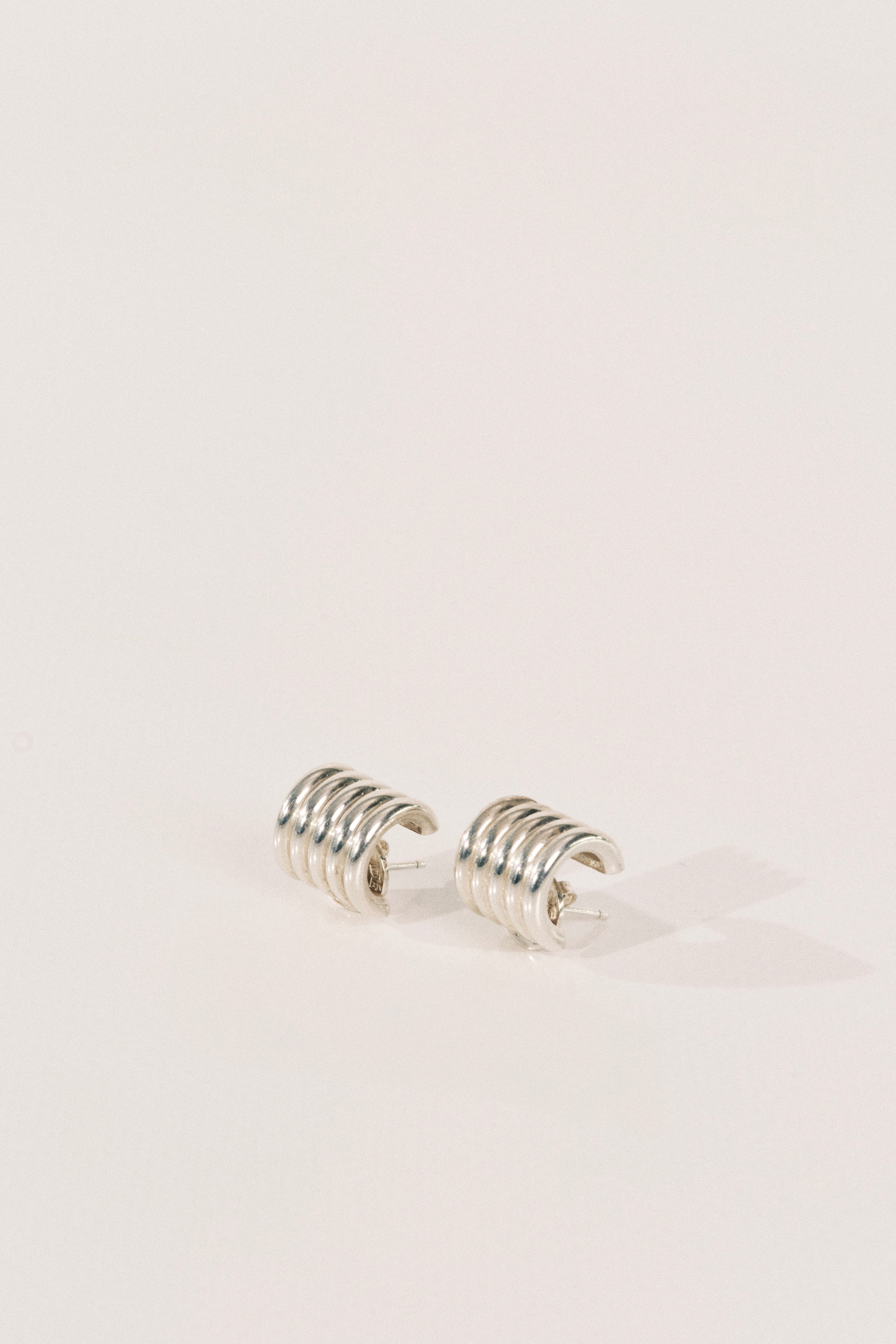Hollyhock Silver Earrings Small