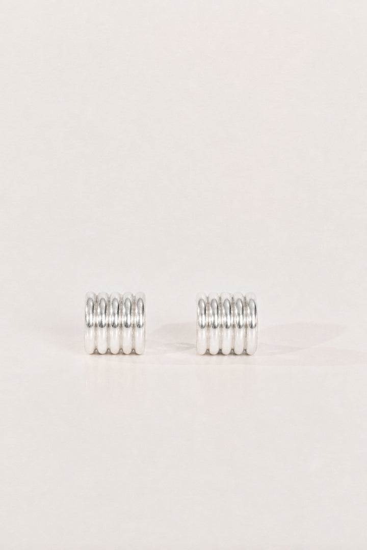 Hollyhock Silver Earrings Small