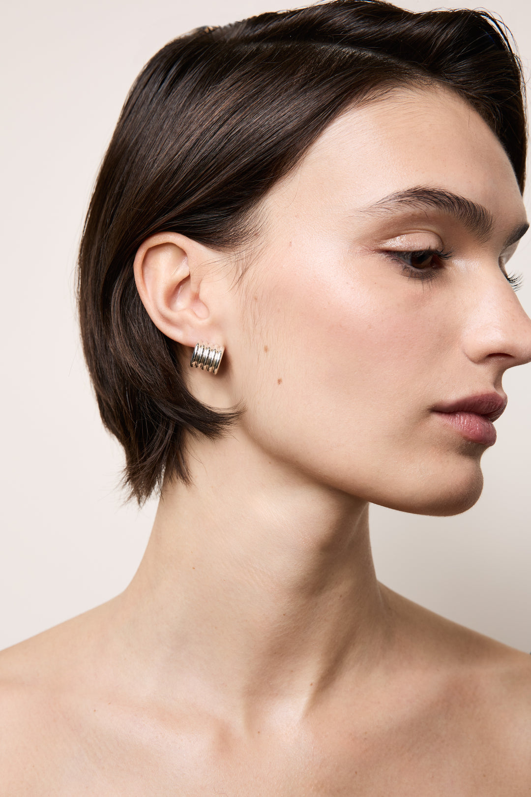 Hollyhock Silver Earrings Small