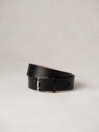 Déhanche Hutch Leather Belt - Classic black leather belt with a sleek silver buckle. Perfect for adding a touch of timeless elegance to any outfit.